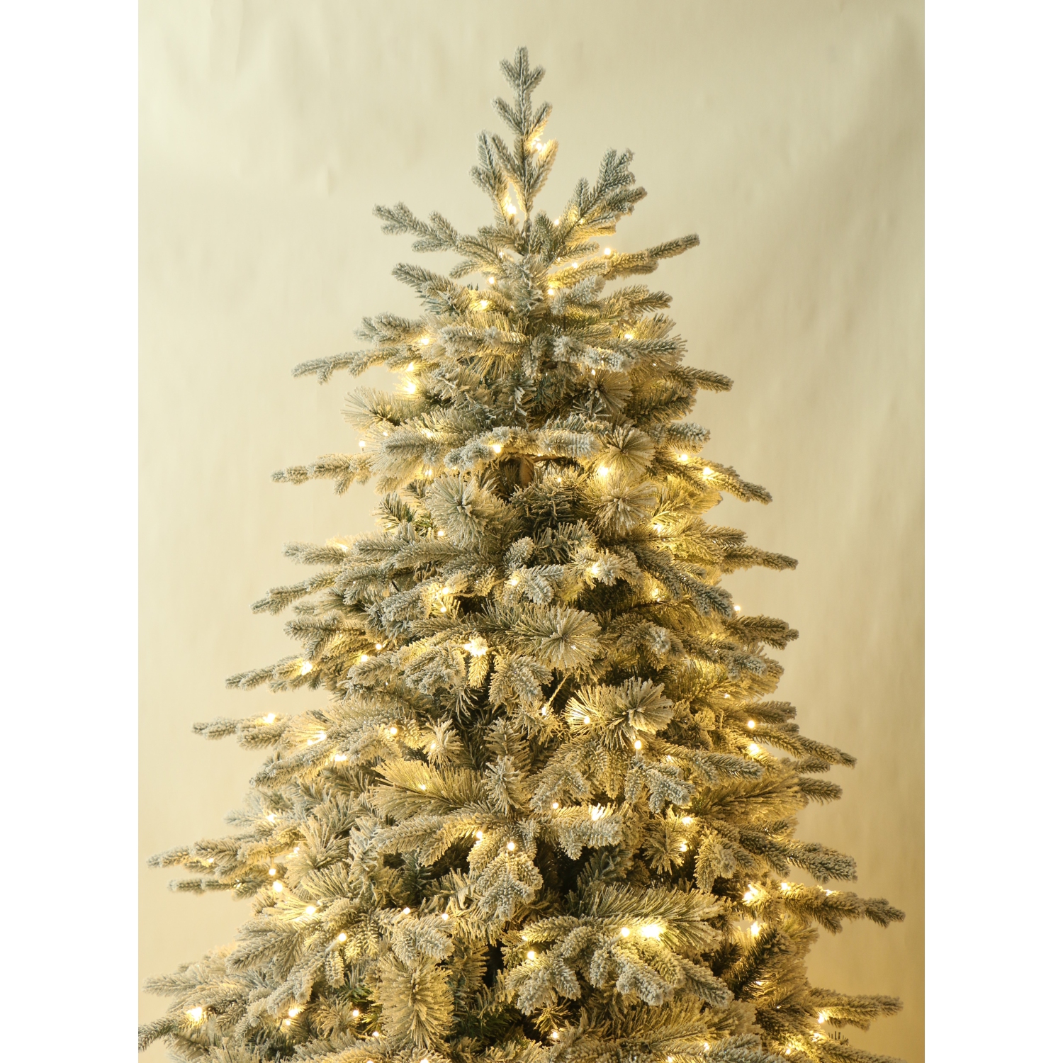 Holiday Stuff 7' Alaska Flocked Spruce Christmas Tree Pre-lit with Warm White LED lights