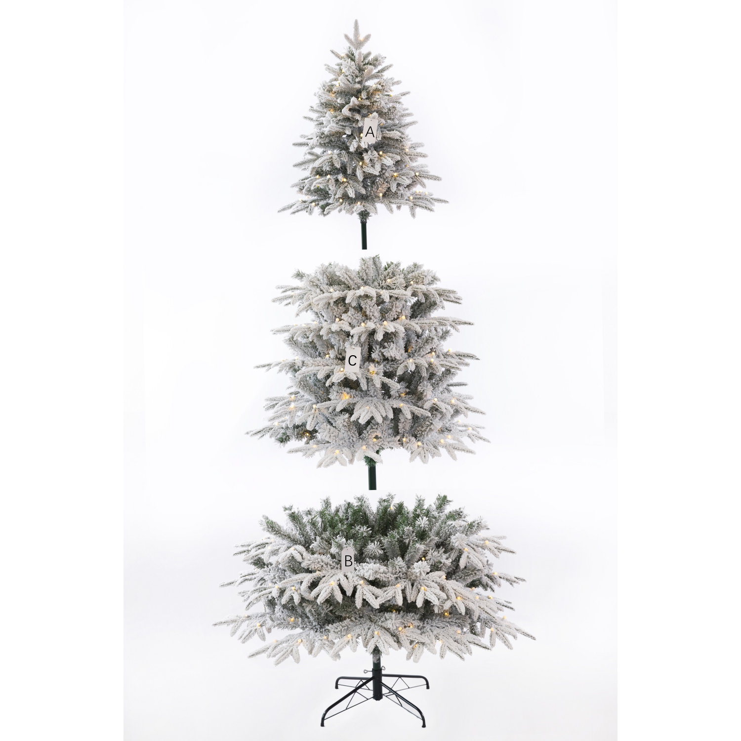 Holiday Stuff 7' Snowy Slim Forest Spruce Artificial Flocked Christmas Tree Pre-lit with LED Light