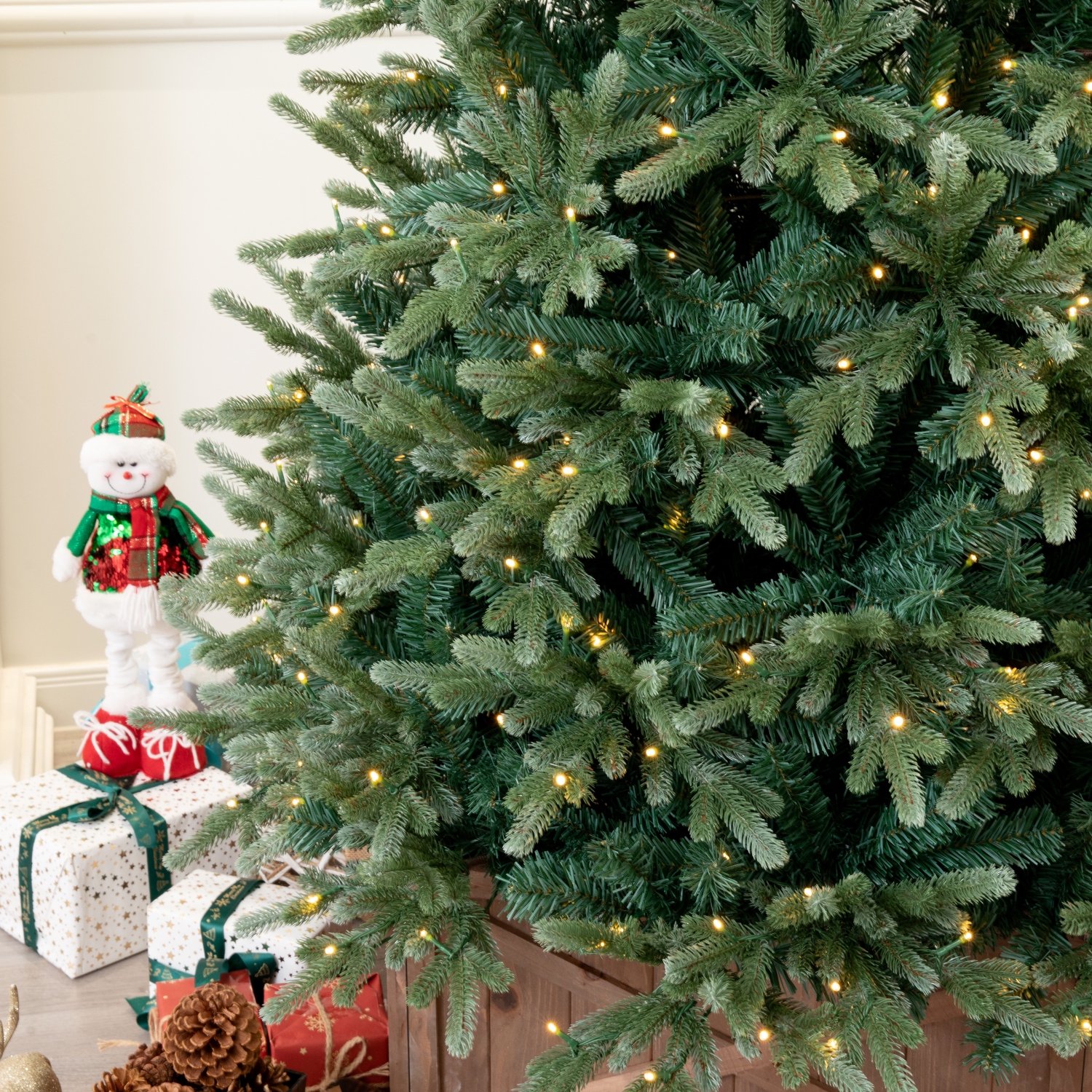 Holiday Stuff 7' Slim Black Hills Spruce Artificial Christmas Tree prelit with LED Lights