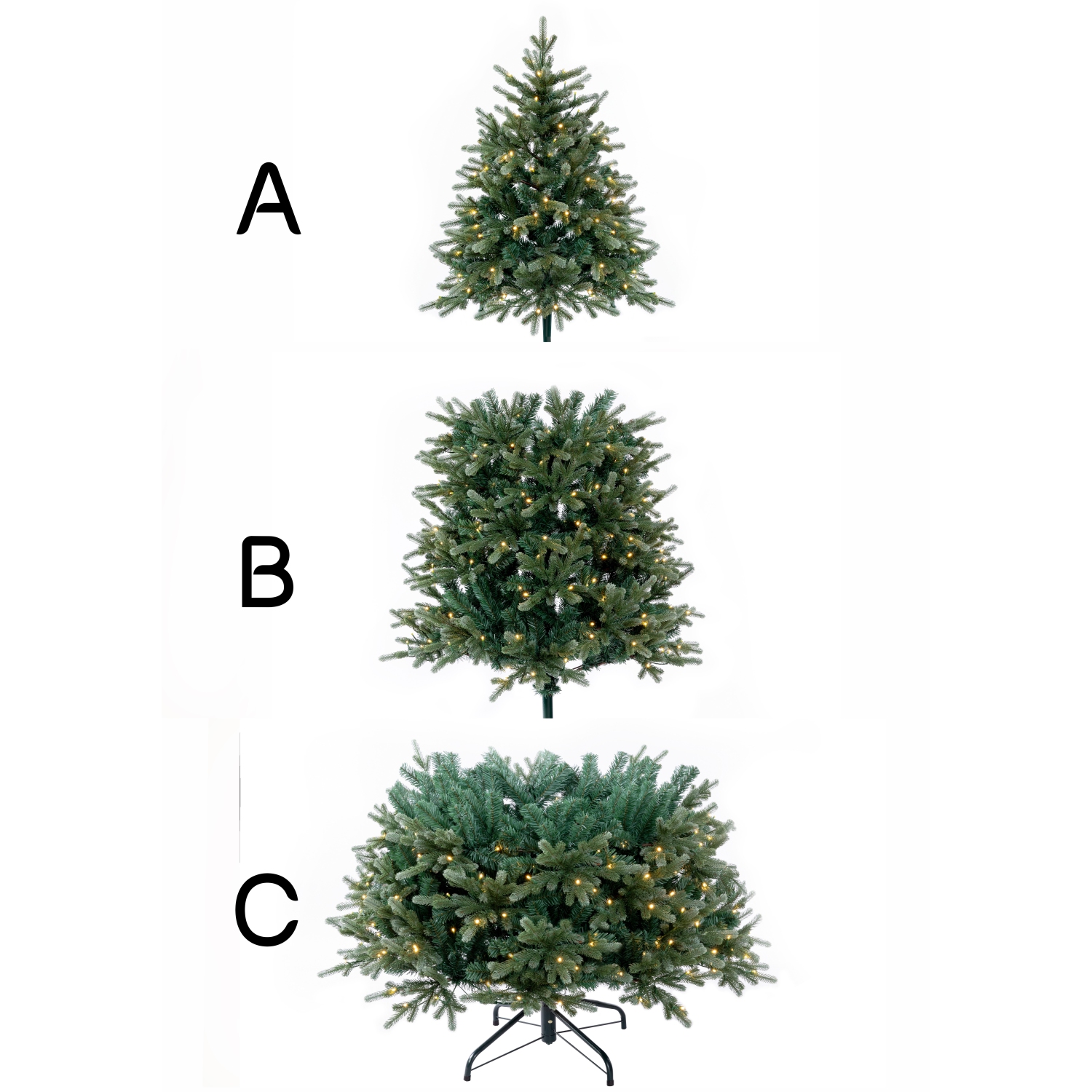 Holiday Stuff 7' Slim Black Hills Spruce Artificial Christmas Tree prelit with LED Lights