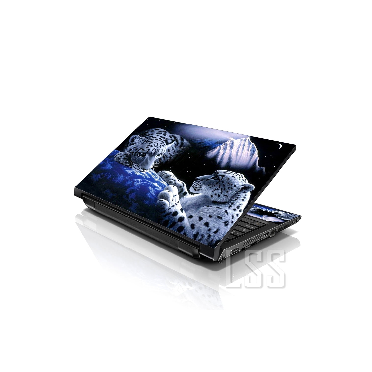 LSS 17 17.3 Inches Laptop Notebook Skin Sticker with 2 Wrist Pads - Reusable Cover Protector Vinyl Sticker Cover Decal Fits 17" - 19" - Mountain