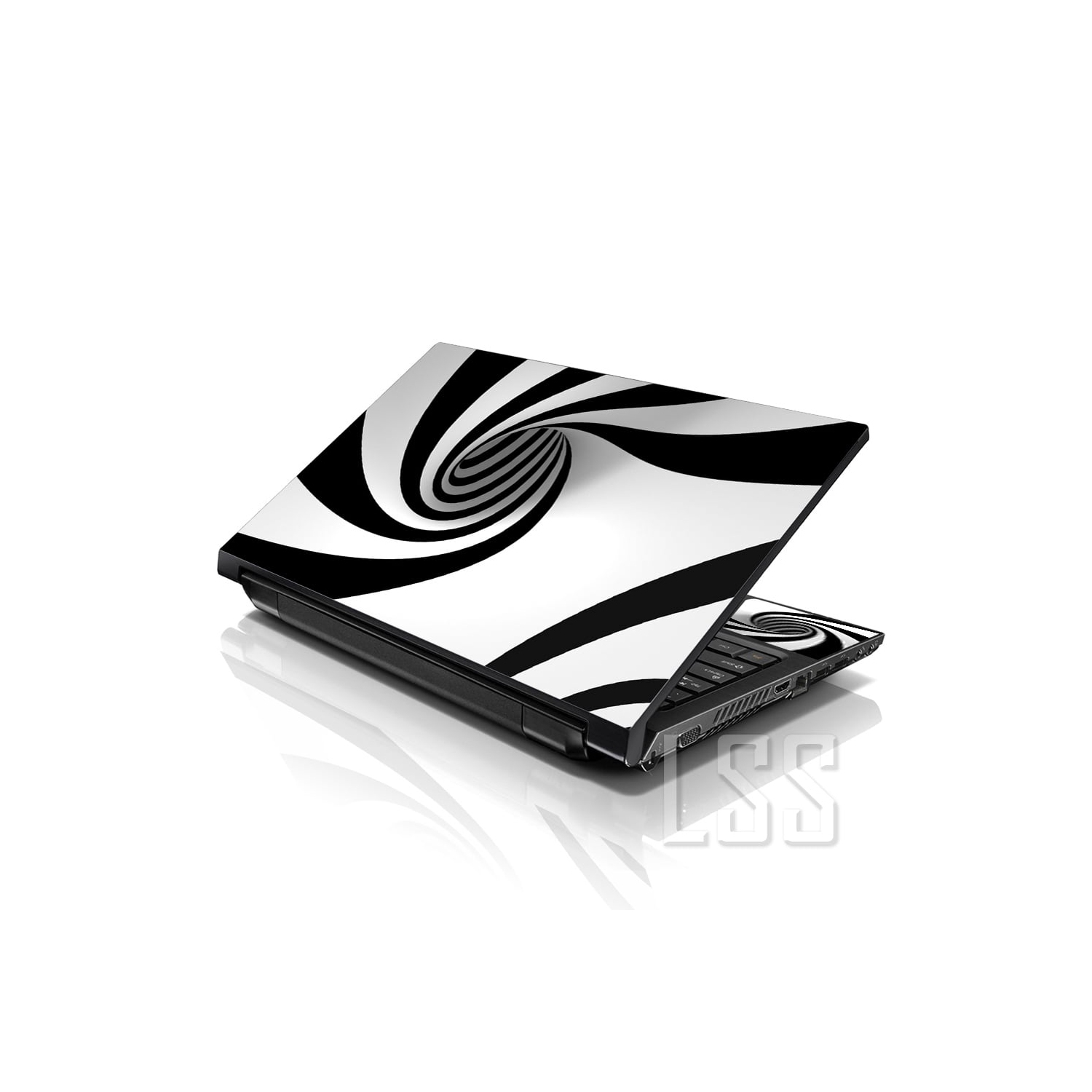 LSS 15 15.6 Inches Laptop Notebook Skin Sticker with 2 Wrist Pads - Reusable Cover Protector Vinyl Sticker Cover Decal Fits 13" - 16" - Tornado Swirl