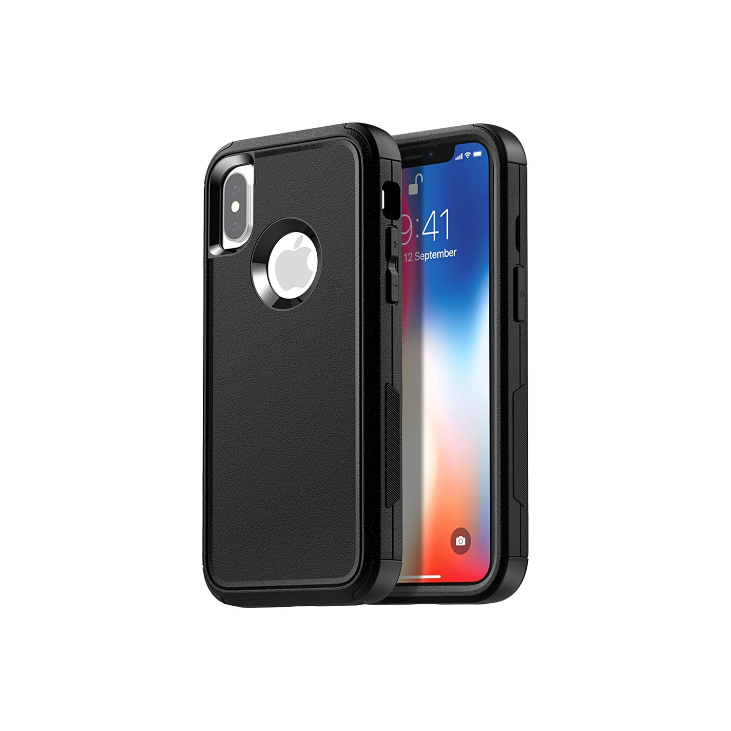 Étui robuste à trois couches Defender de XCRS avec étui antichoc pour iPhone X/iPhone XS d'Apple