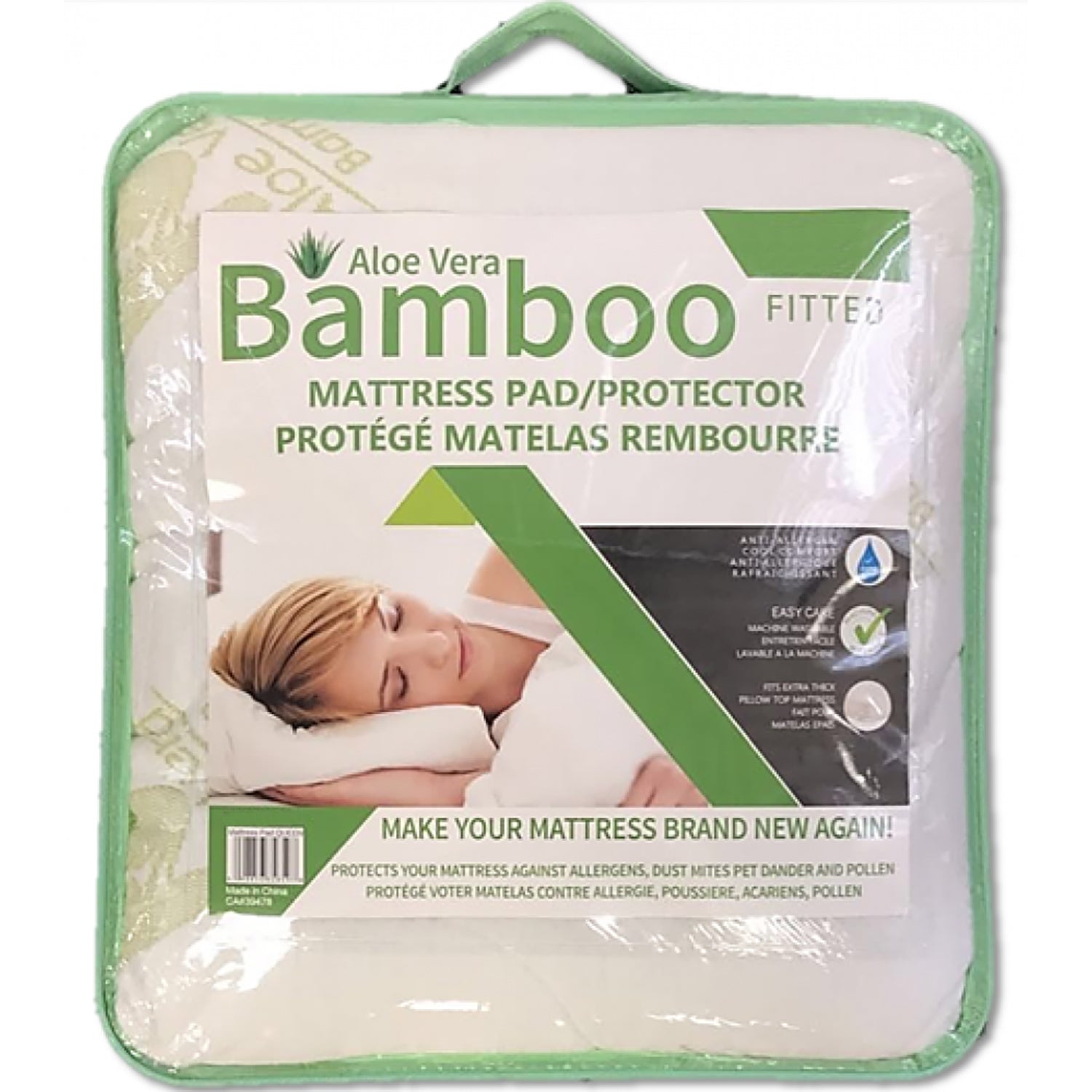 StarNight – protège-matelas rembourré en bambou avec aloès, hypoallergénique, très grand lit
