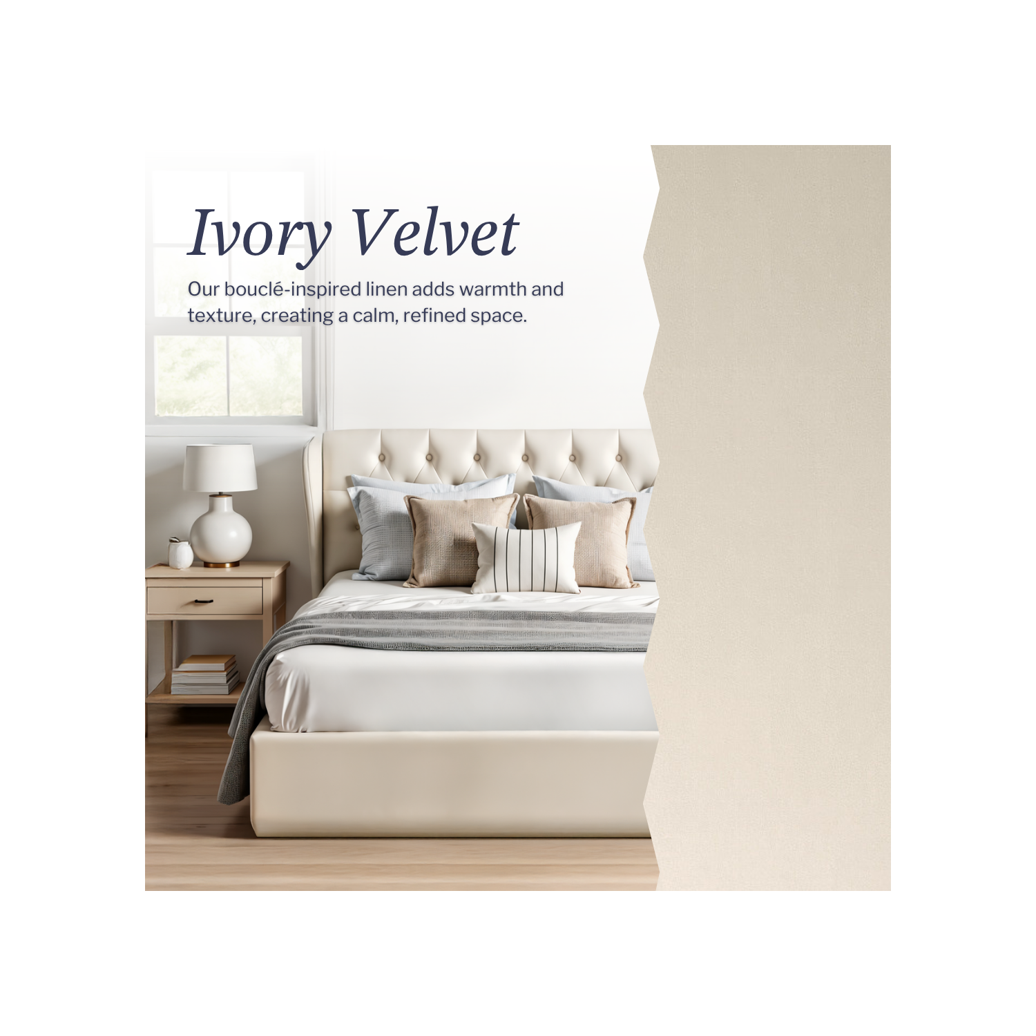 Cadre de grand lit en velours Aykah avec rangement, cadre de grand lit en métal et tête de lit haute, support de lattes en bois, aucun sommier requis