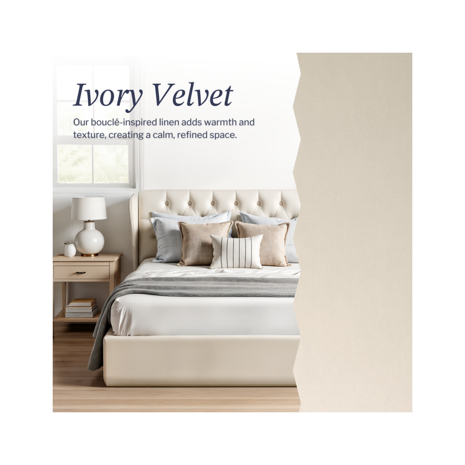 Modern Velvet King Bed Frame With Storage, Metal King Size Bed Frame with High Headboard, Wood Slat Support, No Box Spring Required