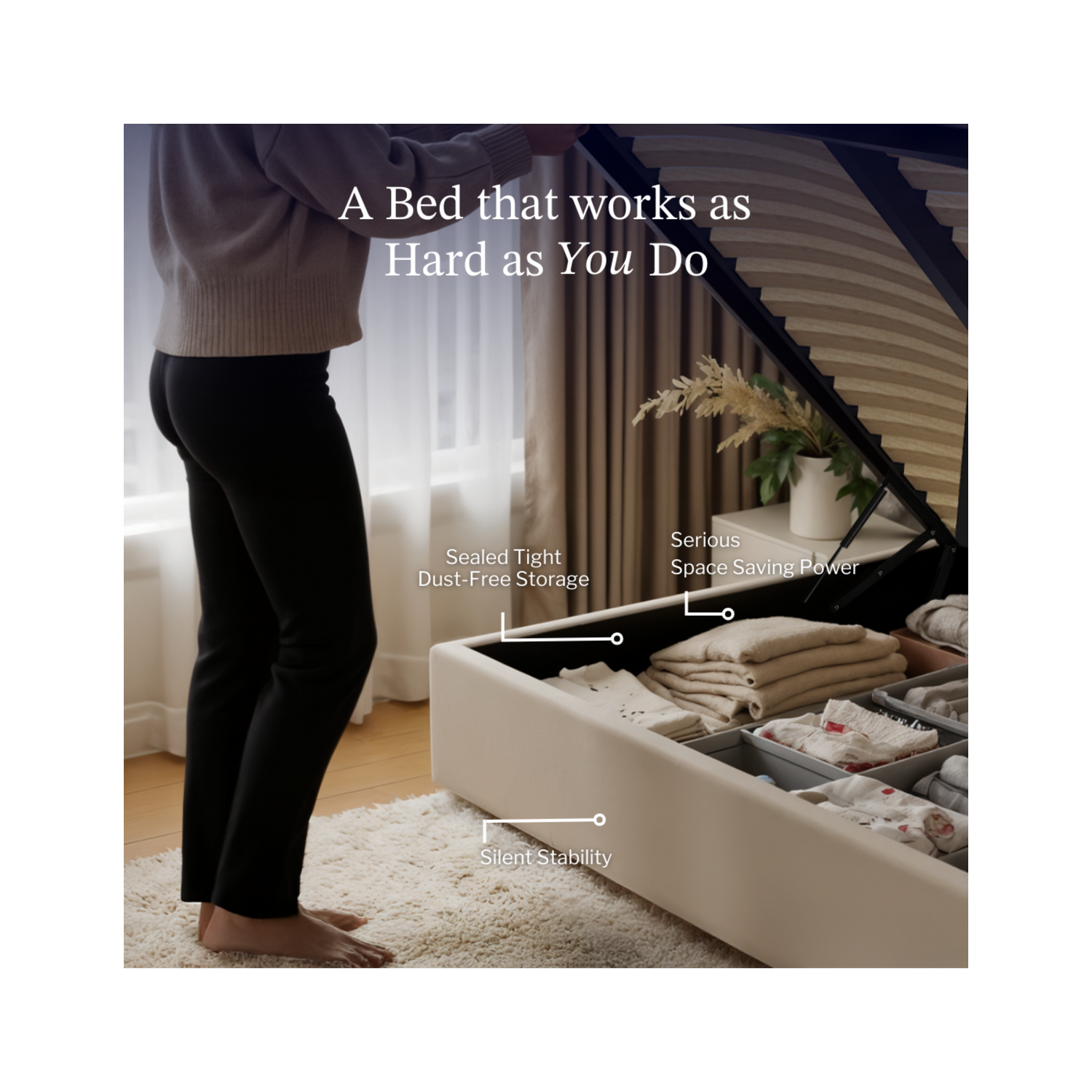 Modern Velvet King Bed Frame With Storage, Metal King Size Bed Frame with High Headboard, Wood Slat Support, No Box Spring Required