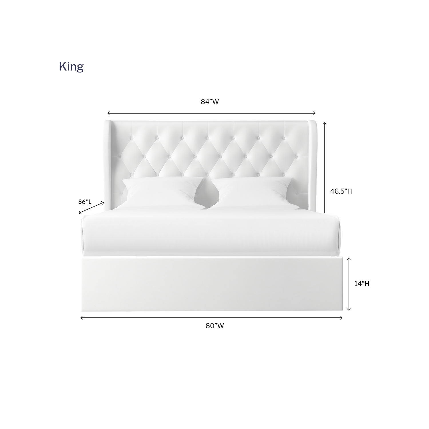 Modern Velvet King Bed Frame With Storage, Metal King Size Bed Frame with High Headboard, Wood Slat Support, No Box Spring Required