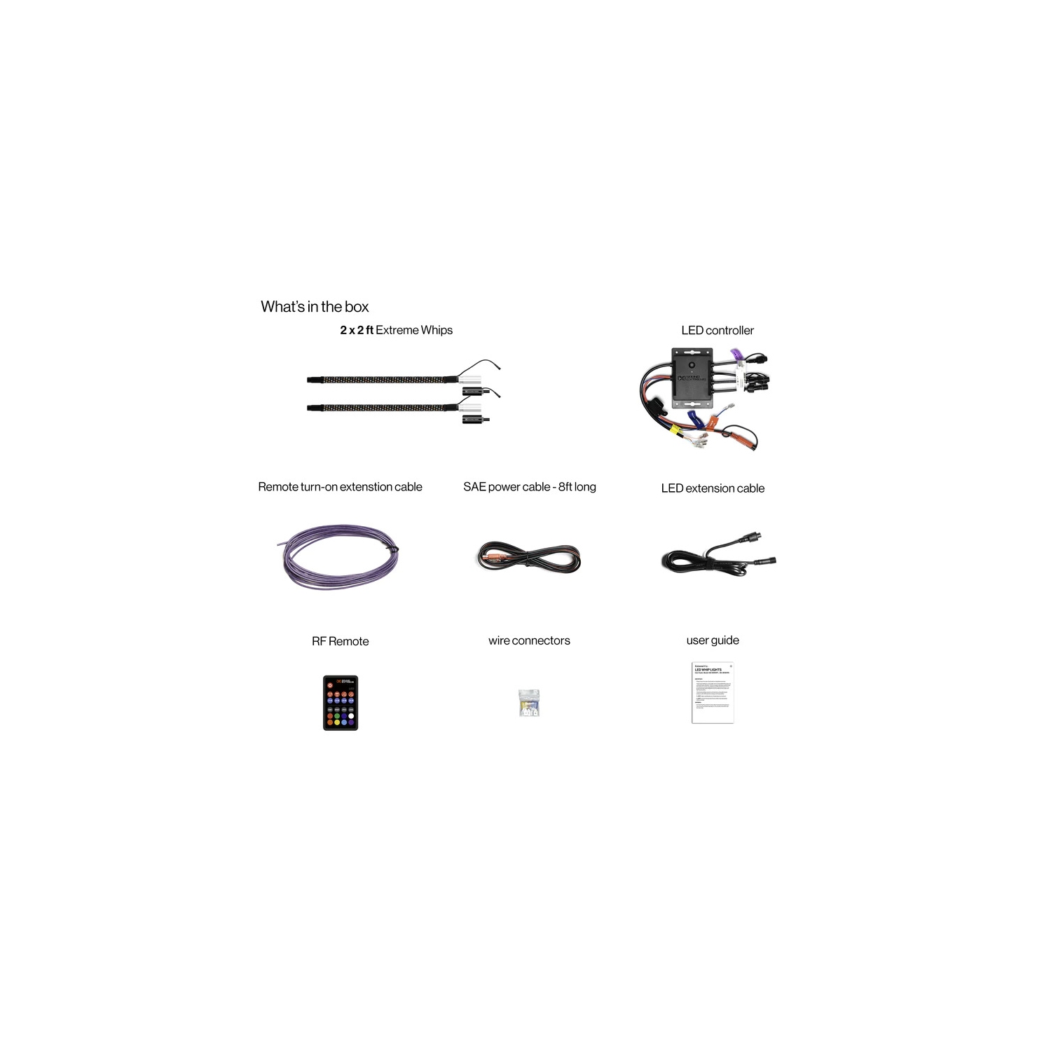 Extreme Whip Kit Qty 2 x 2ft plus LEDCast Controller