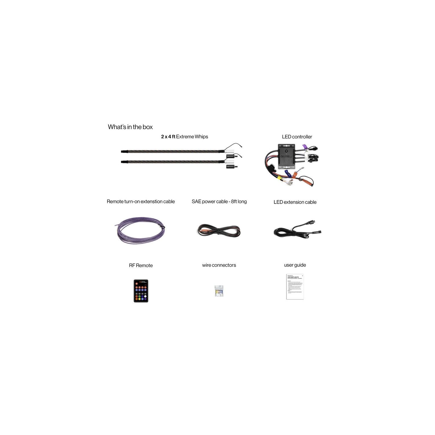 Extreme Whip Kit Qty 2 x 4 ft plus LEDCast Controller