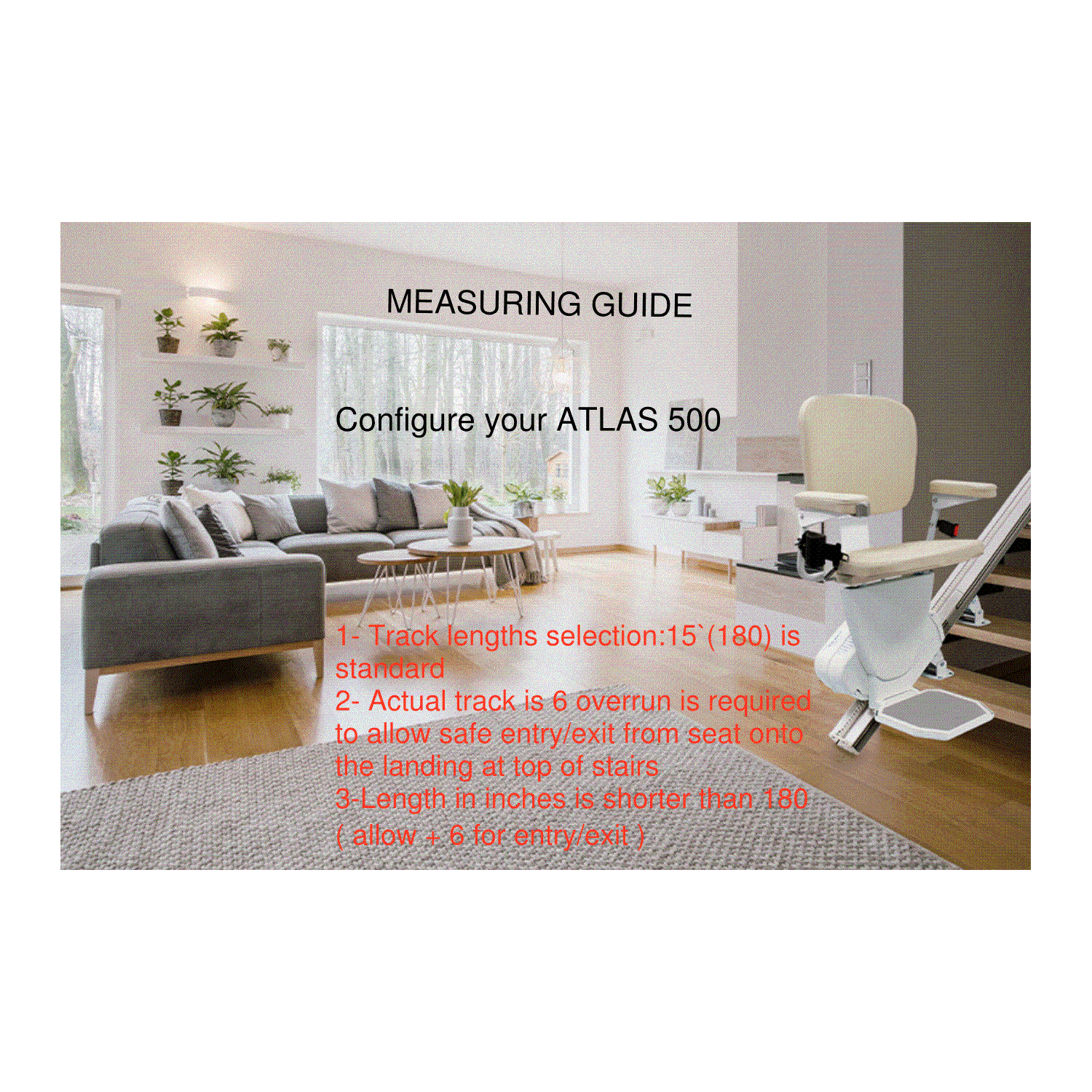 Atlas Stairlift - Atlas-500 - Mobility Aid, Home Health, Easy to Install, Ultra-compact Safe Comfortable Reliable Solution