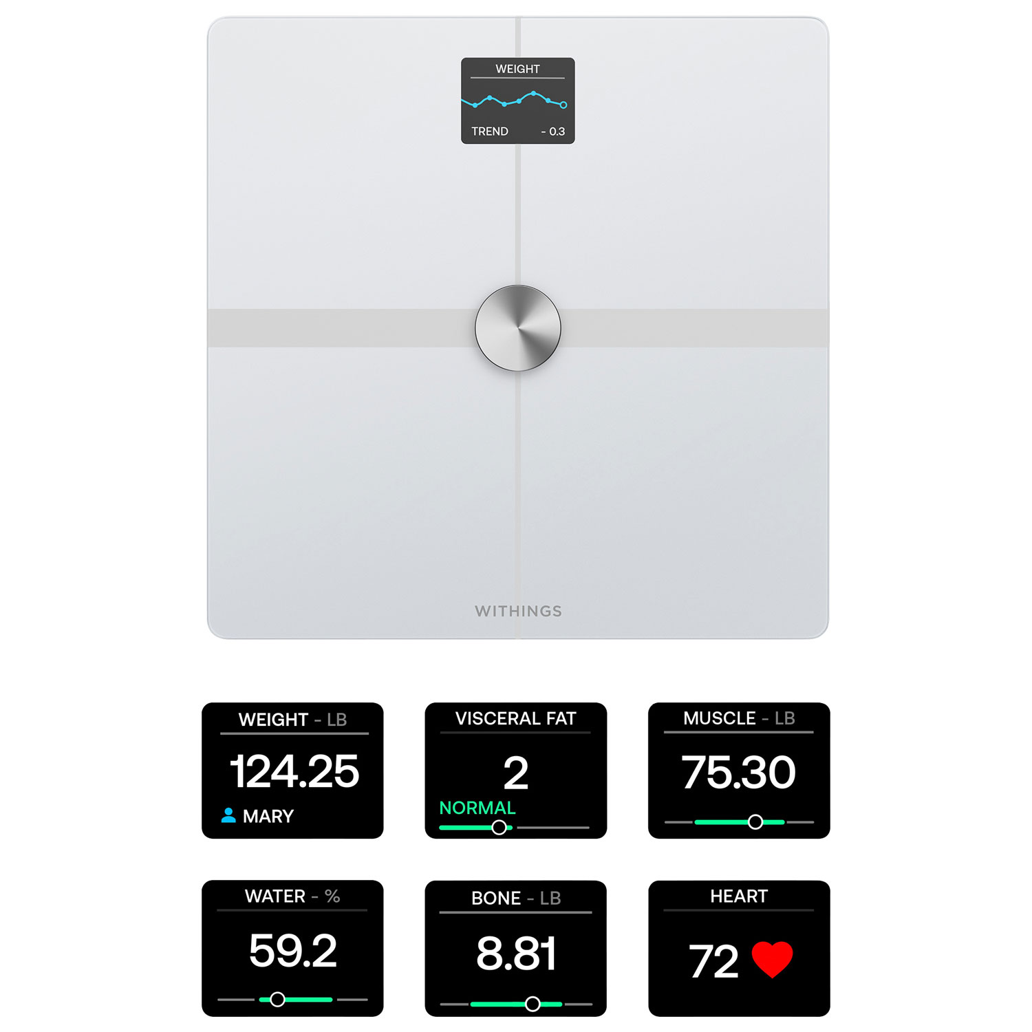 Withing   Body Comp  Wi-Fi Scale ホワイト Withings Body Comp White body composition scale WiFi