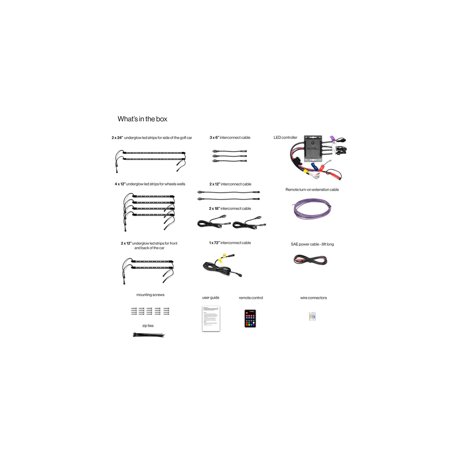 Extreme Strips - 2/4 Seat Cart + LED Controller
