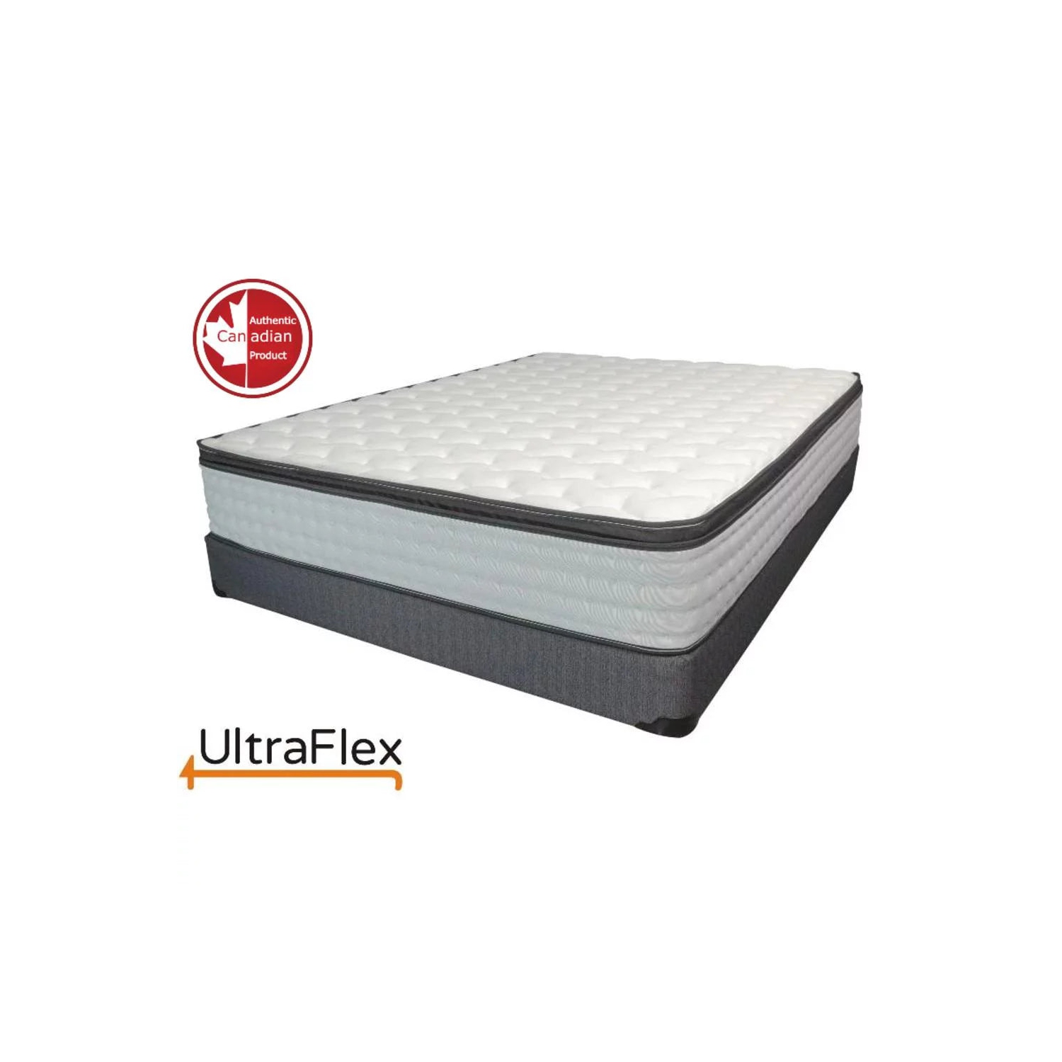 UltraFlex LUSH- 12” Hybrid Orthopedic Eurotop Mattress with Pocket Coil, Pressure-Relieving Comfort Foam, HDcoil Pocketed (Made in Canada)- Queen Size