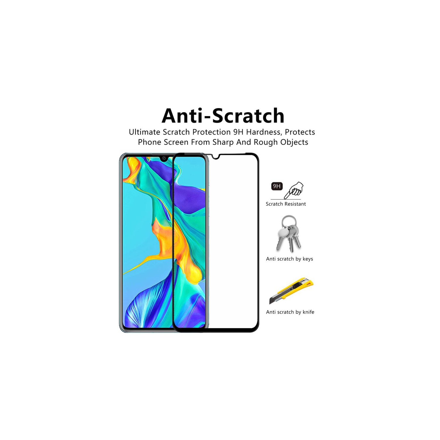 2Pack Screen Protector for Huawei P30 Pro, 2.5D Edge 9H Hardness HD Clear Lite Tempered Glass Film HD