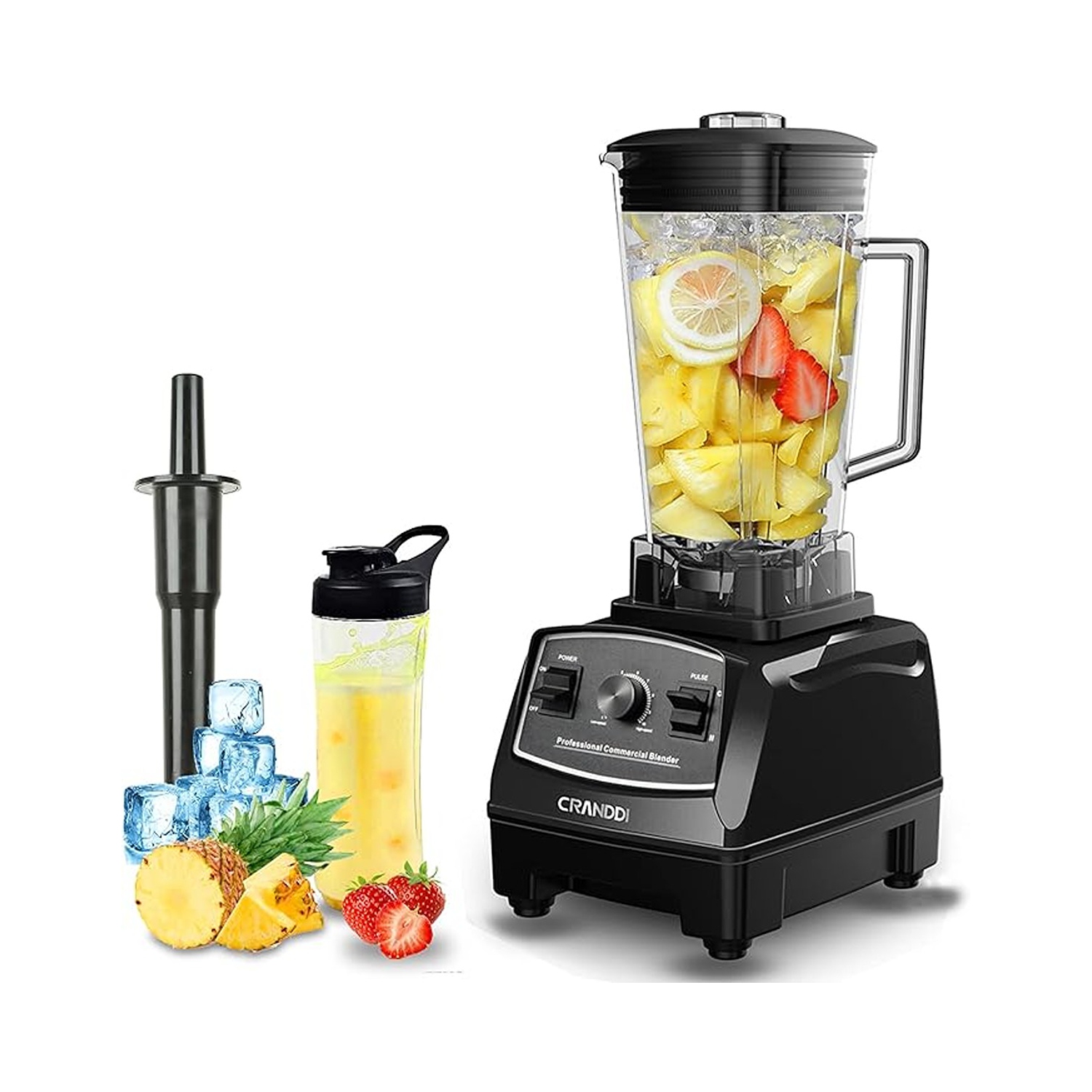 CRANDDI 1500W Professional Commercial Blender - Black