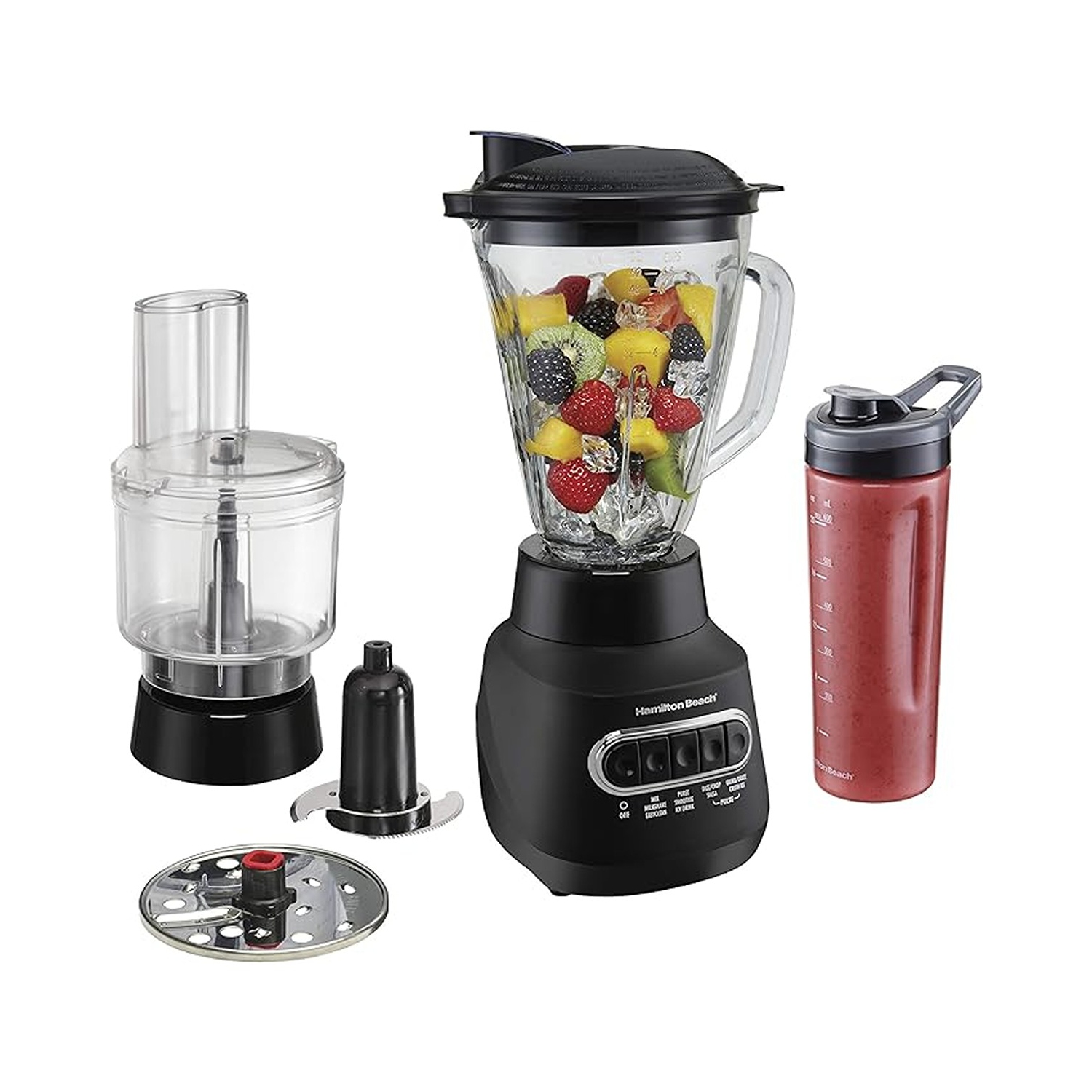 Hamilton Beach 800W 3 in 1 Multi Blender with Food Processor Attachment - Black