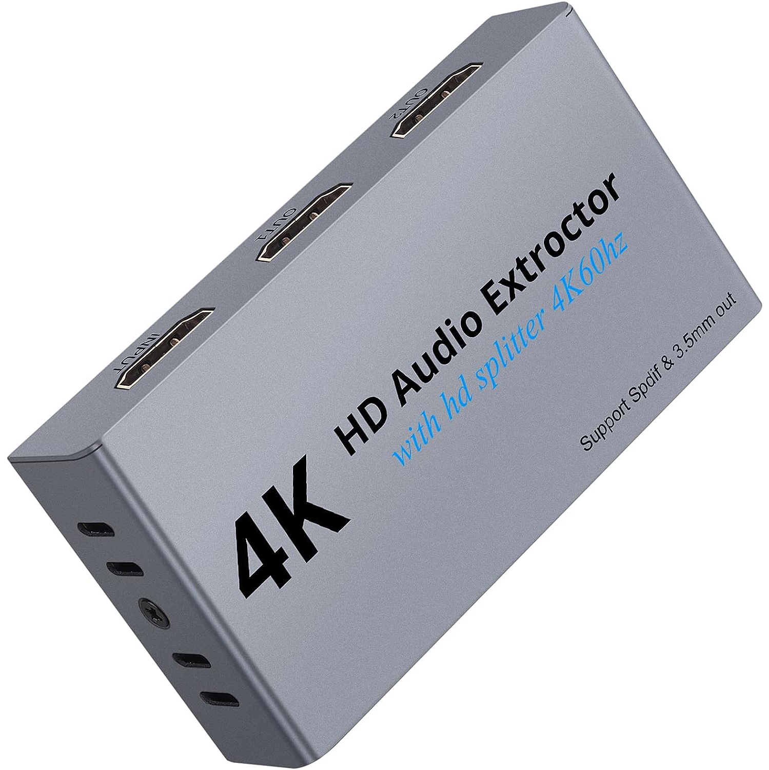 HDMI Splitter, HDMI Audio Extractor 4K with 1X2 HDMI Splitter, HDMI to Optical SPDIF Toslink Converter, 3.5mm