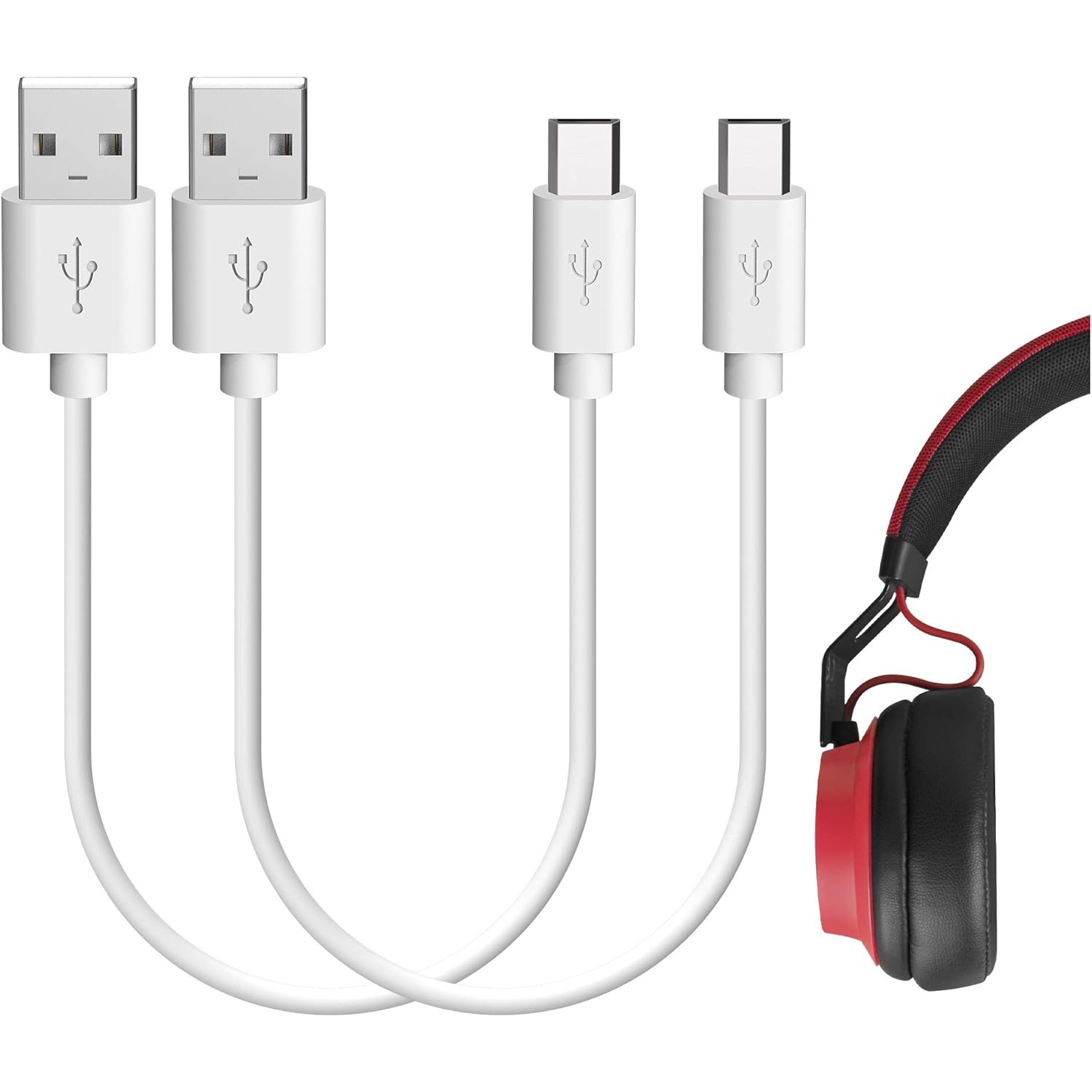 Micro-USB Headphones Short Charger Cable Compatible with Jabra Move Style, Elite 65t, Elite Sport Charger, USB