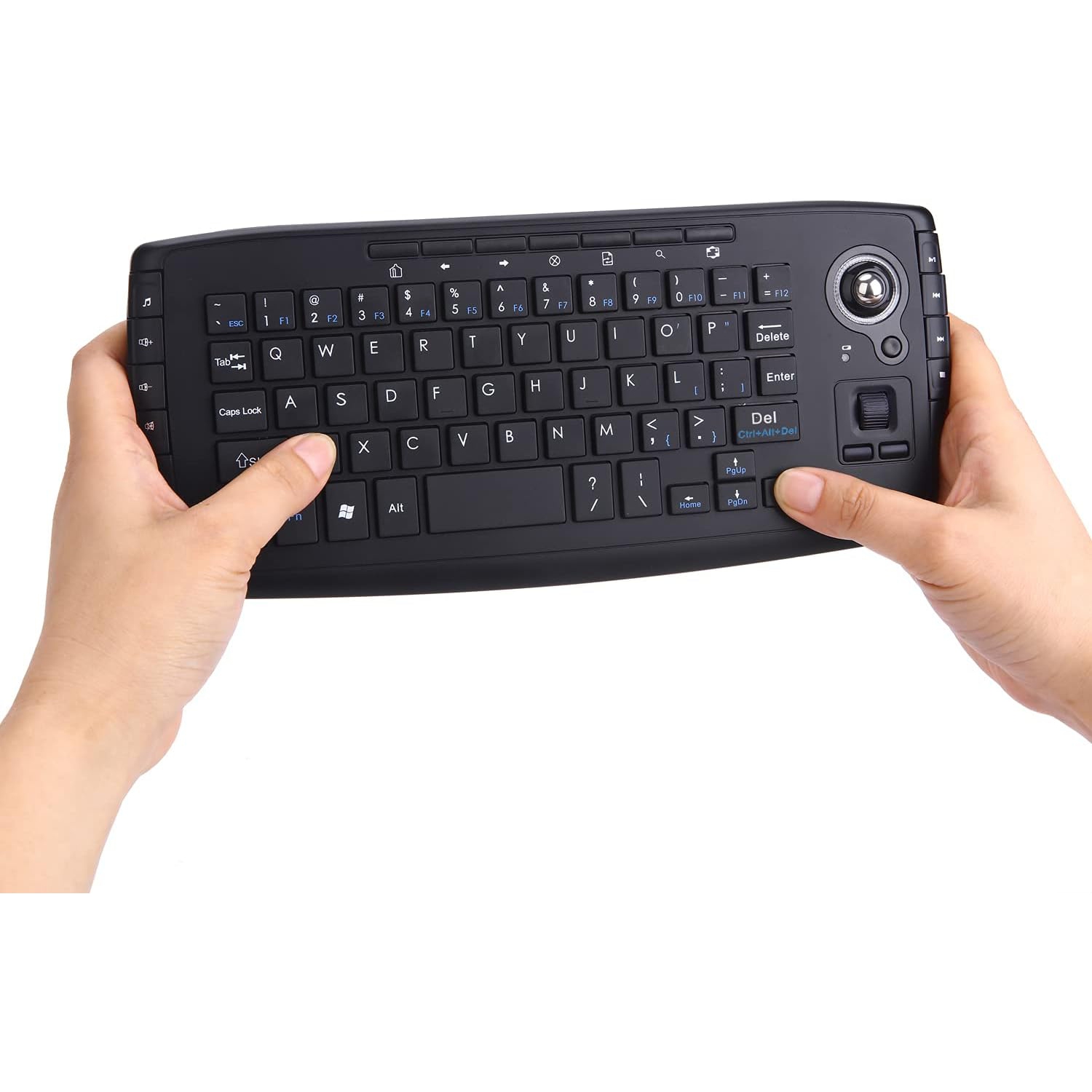 Mini 2.4Ghz Wireless Keyboard with Trackball Mouse Scroll Wheel for PC, Pad, Xbox 360, Ps3, Google Android TV