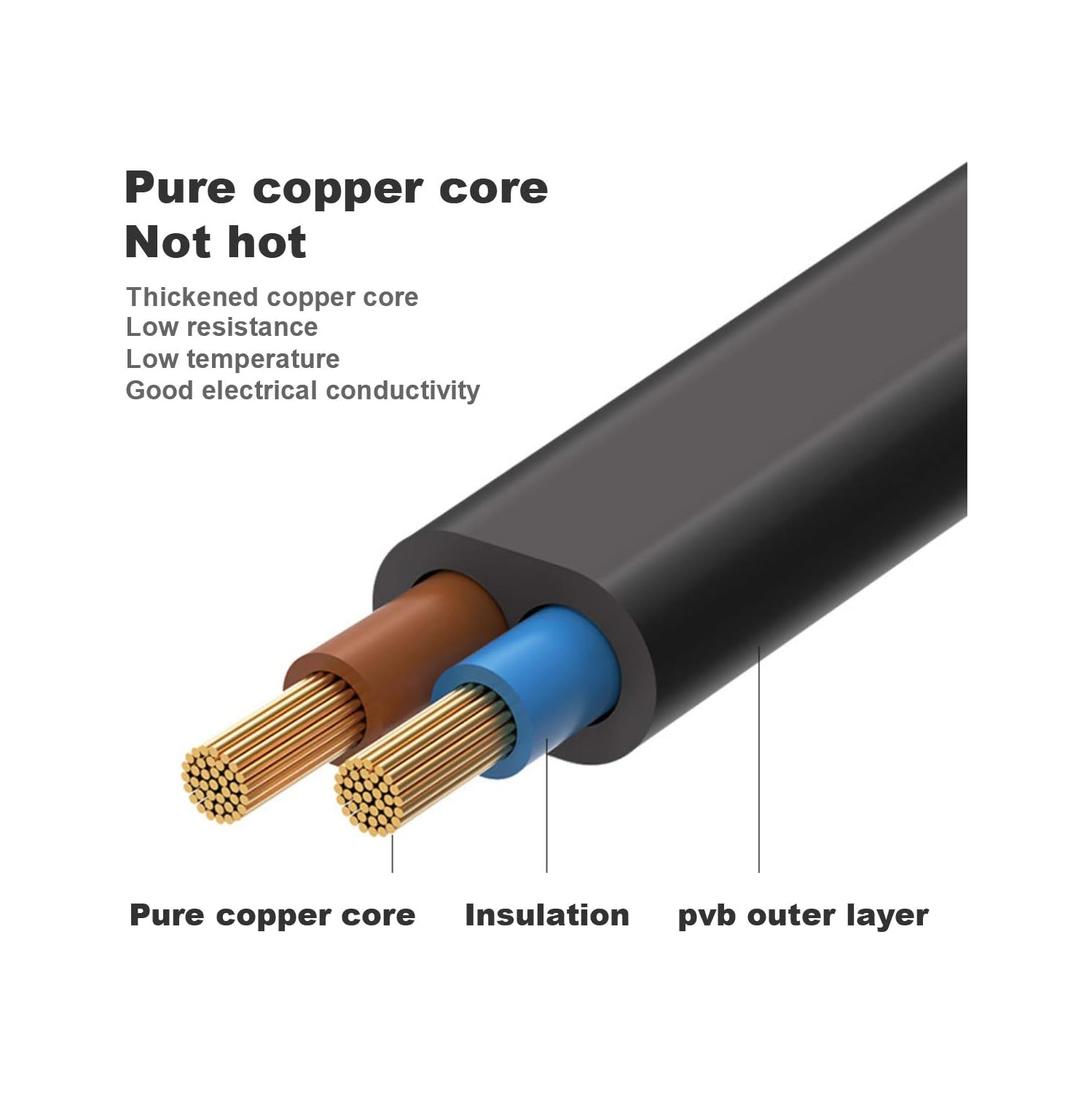 Câble d'alimentation de téléviseur 6ft Câble à 2 broches; Cordon d'alimentation c.a.; Adaptateur de chargement; portable pour mince câble