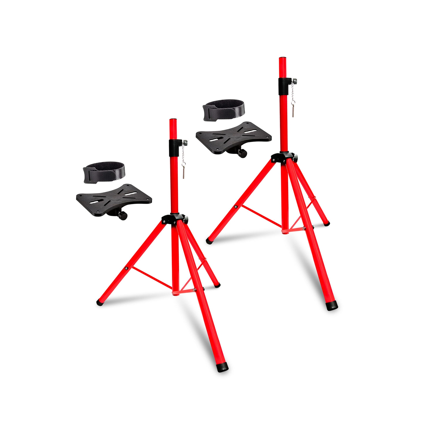 5 Core Speakers Stands 2 Piece Red Height Adjustable Tripod PA Monitor Holder for Large Speakers DJ Stand Para Bocinas - SS ECO 2PK RED WoB