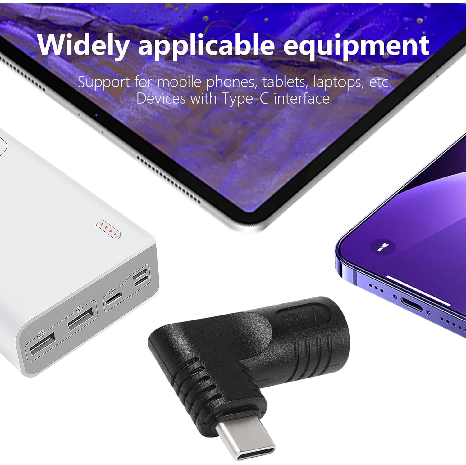 S 65W PD DC 7.9mm x 5.5mm Female Input to USB Type C Male Power Charging Adapter,Uilt-in with PD Automatic Identification Induction Chip,for