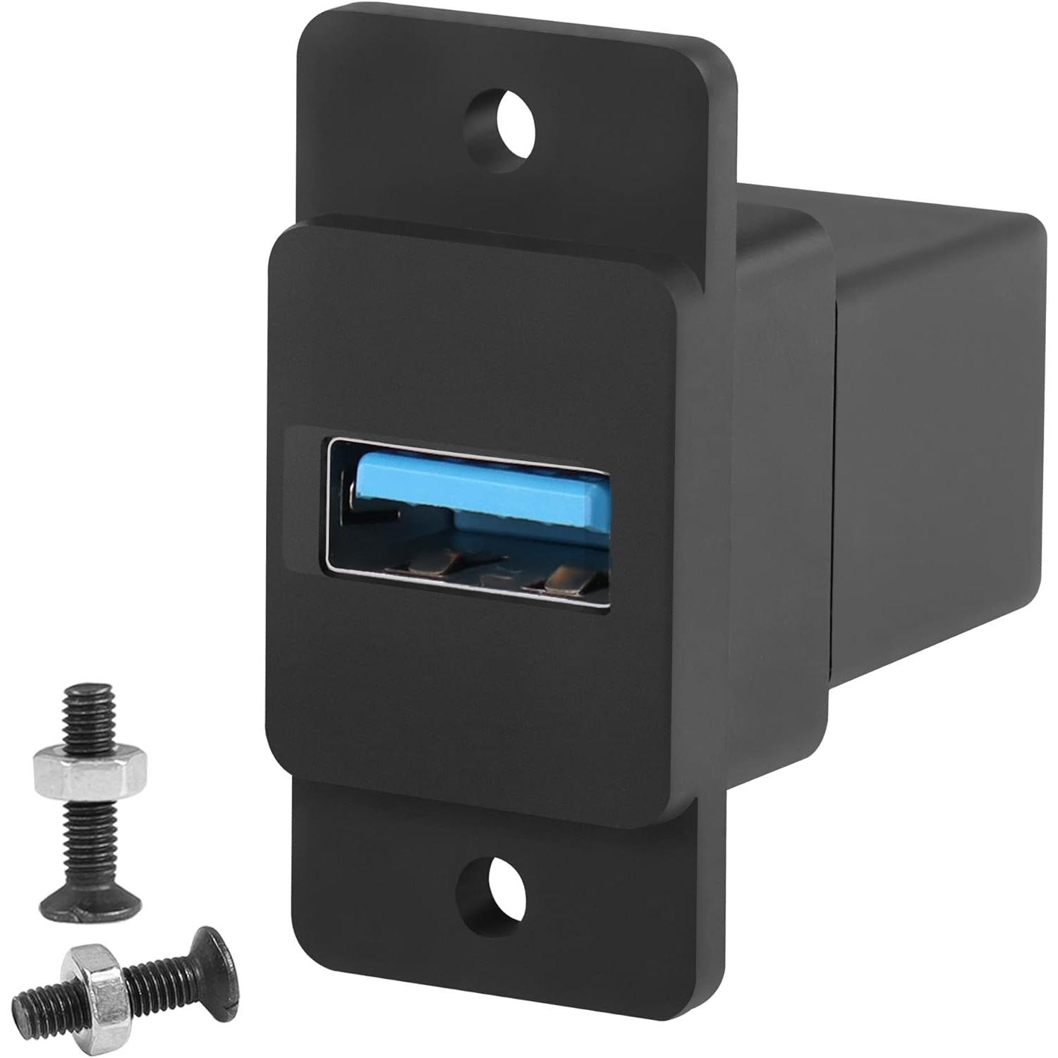 Q USB3.0 Rectangular Panel Adapter 5Gbps USB3.0 Female to Female Panel Mount Connector USB3.0 Mounting Socket Data Module 5V/0.5A harging, for