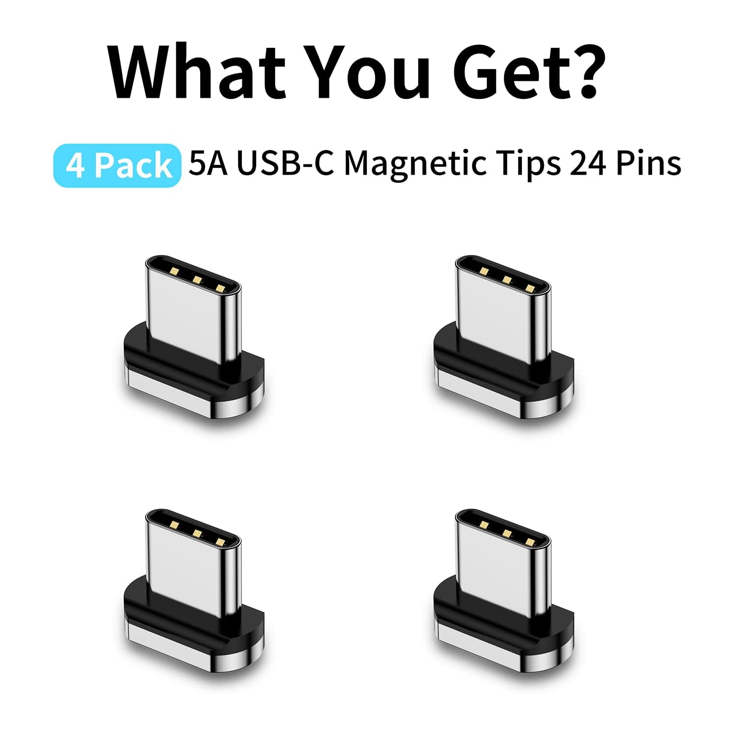 C Magnetic Connector Tips Head 24 Pins for USB-C Android Devices, only Compatible 100W Magnetic USB-C Adapter USB 3.1