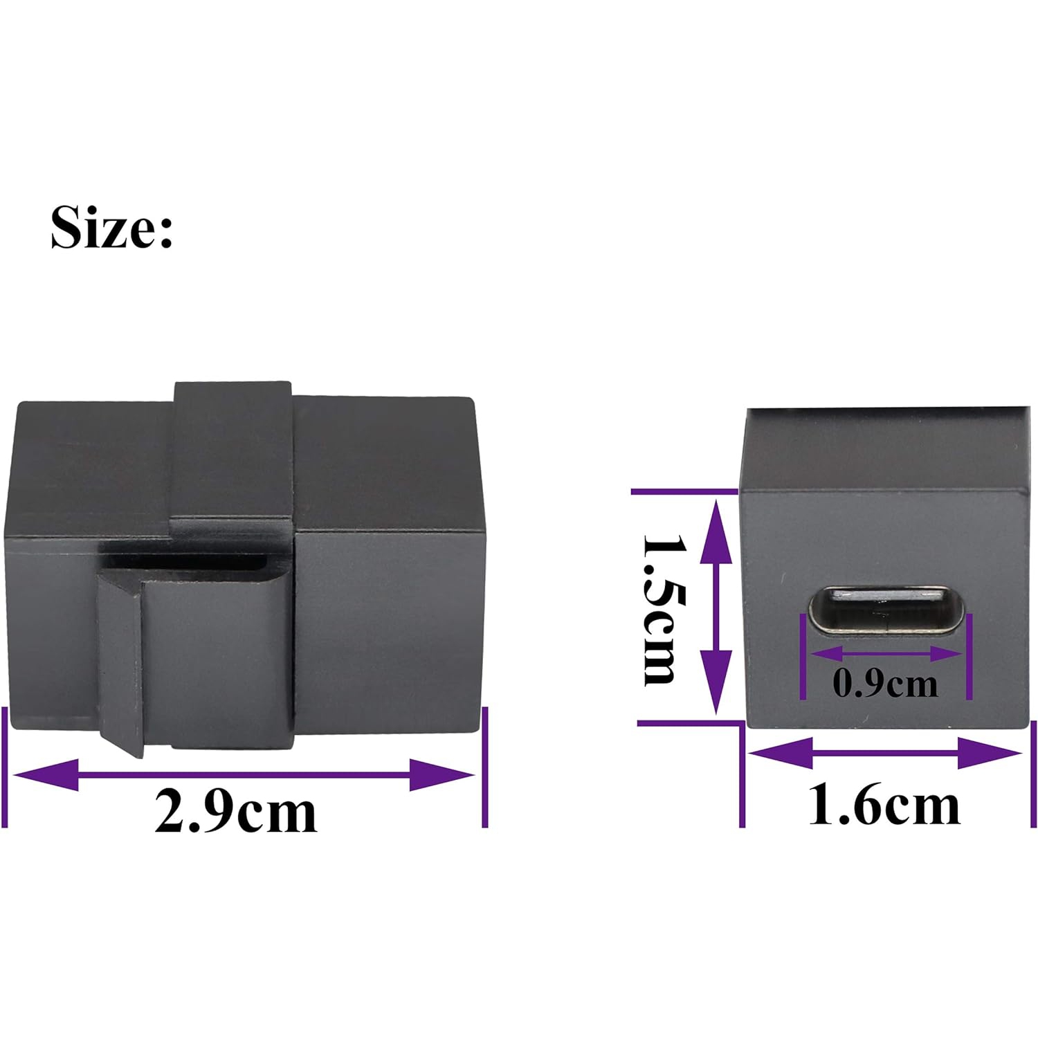 A USB C Keystone Jack Adapter USB 3.1 Type-C Female to Female Keystone Insert Socket Coupler Adapter for Wall Plate Outlet Panel