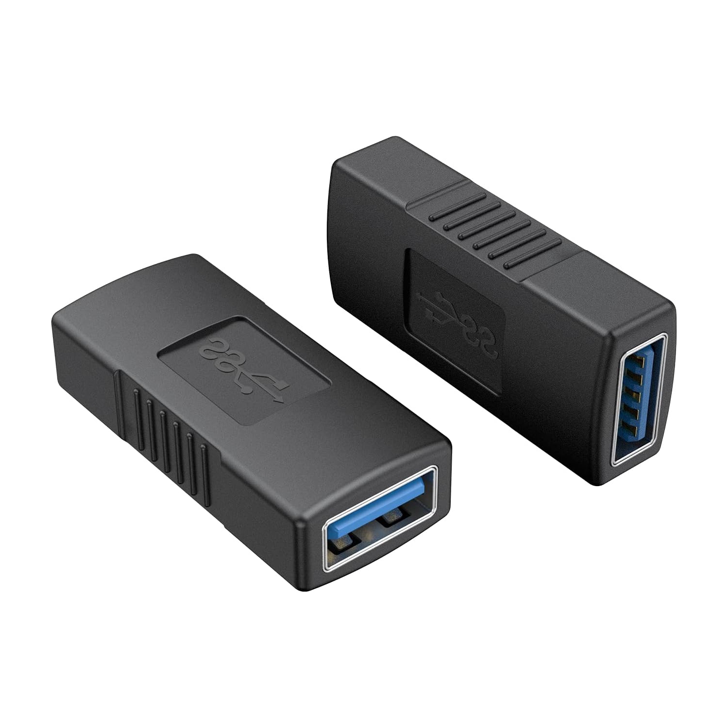 Coupleur USB 3,0, adaptateur USB femelle vers femelle USB 3,0 type A femelle vers femelle Adaptateur d'extension USB 3,0 SuperSpeed, noir, paq. 2