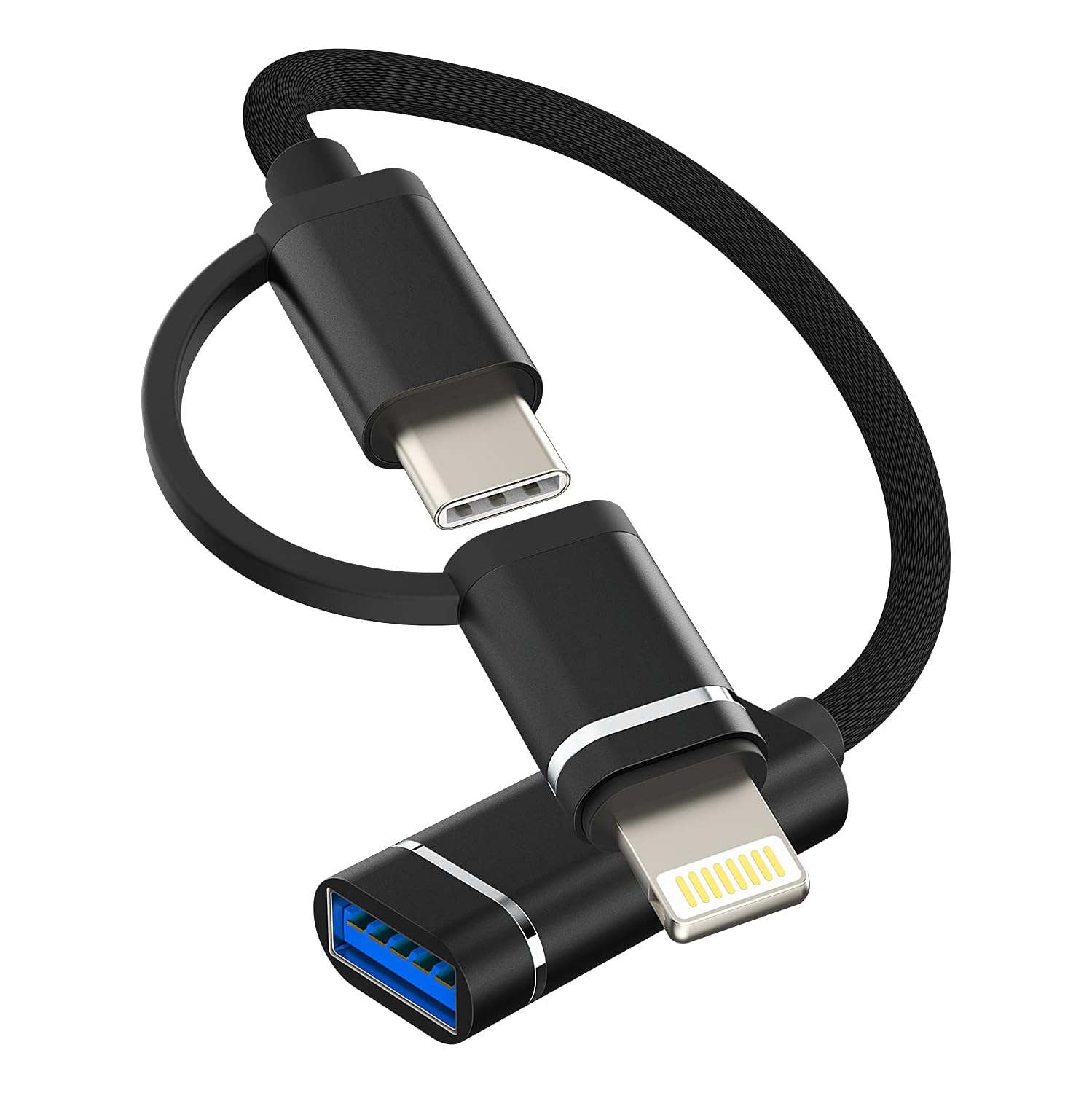 OTG Cable USB A 3,0 femelle vers USB C Adaptateur Lightning mâle type dongle Converter Apple iPhone15 Pro Max plus iPad Pro port appareil photo