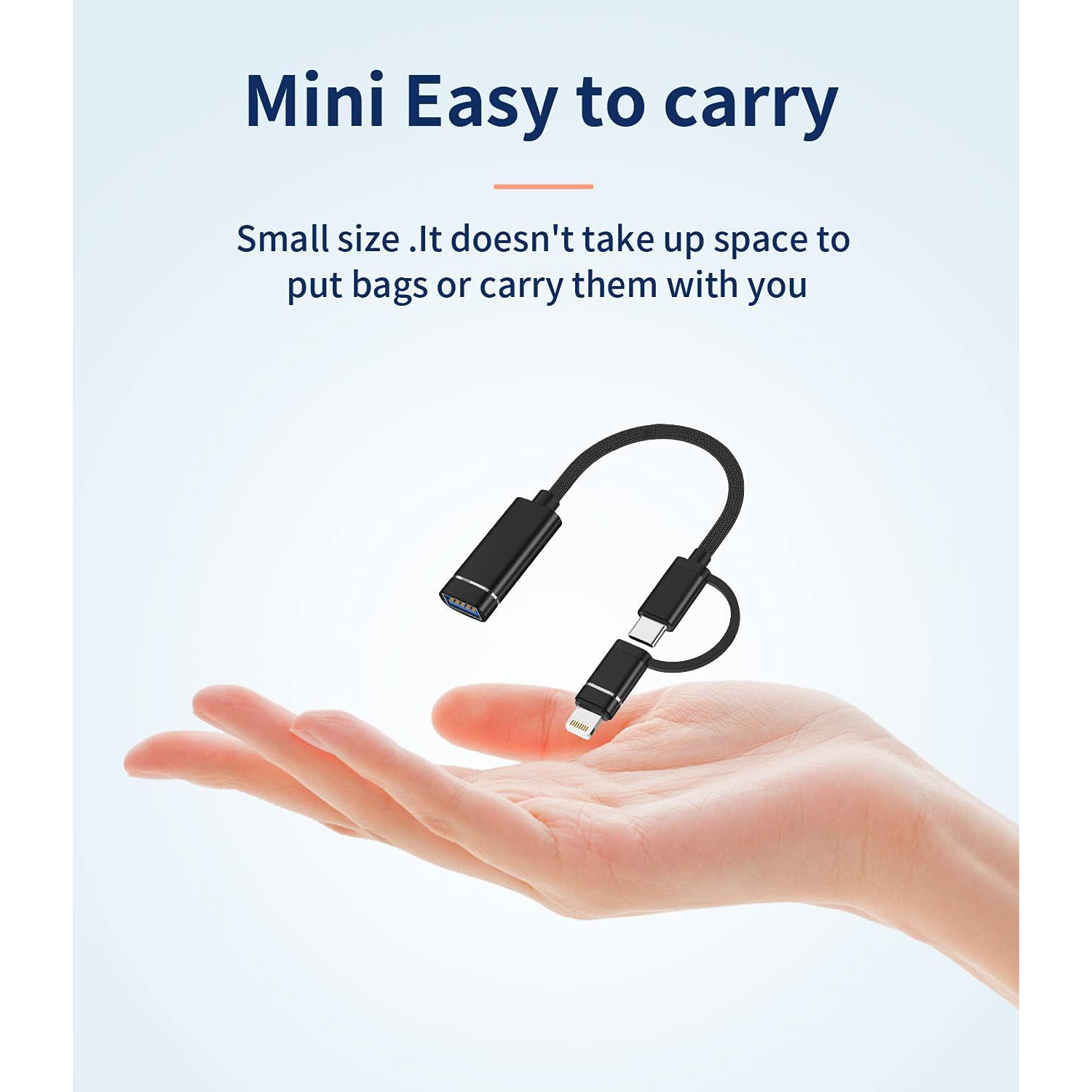 OTG Cable USB A 3,0 femelle vers USB C Adaptateur Lightning mâle type dongle Converter Apple iPhone15 Pro Max plus iPad Pro port appareil photo