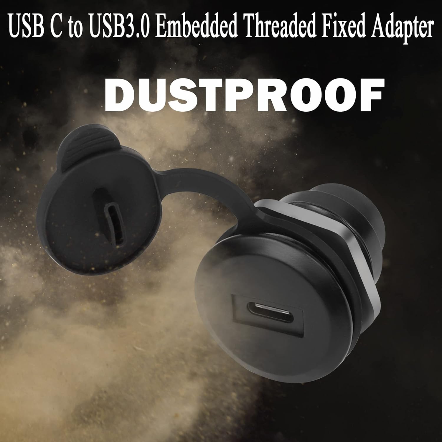 Q USB C to USB3.0 Embedded Threaded Fixed Adapter 5Gbps USB C Female to USB3.0 Female Panel Mount Connector USB C to USB3.0 Round Converter Socket,