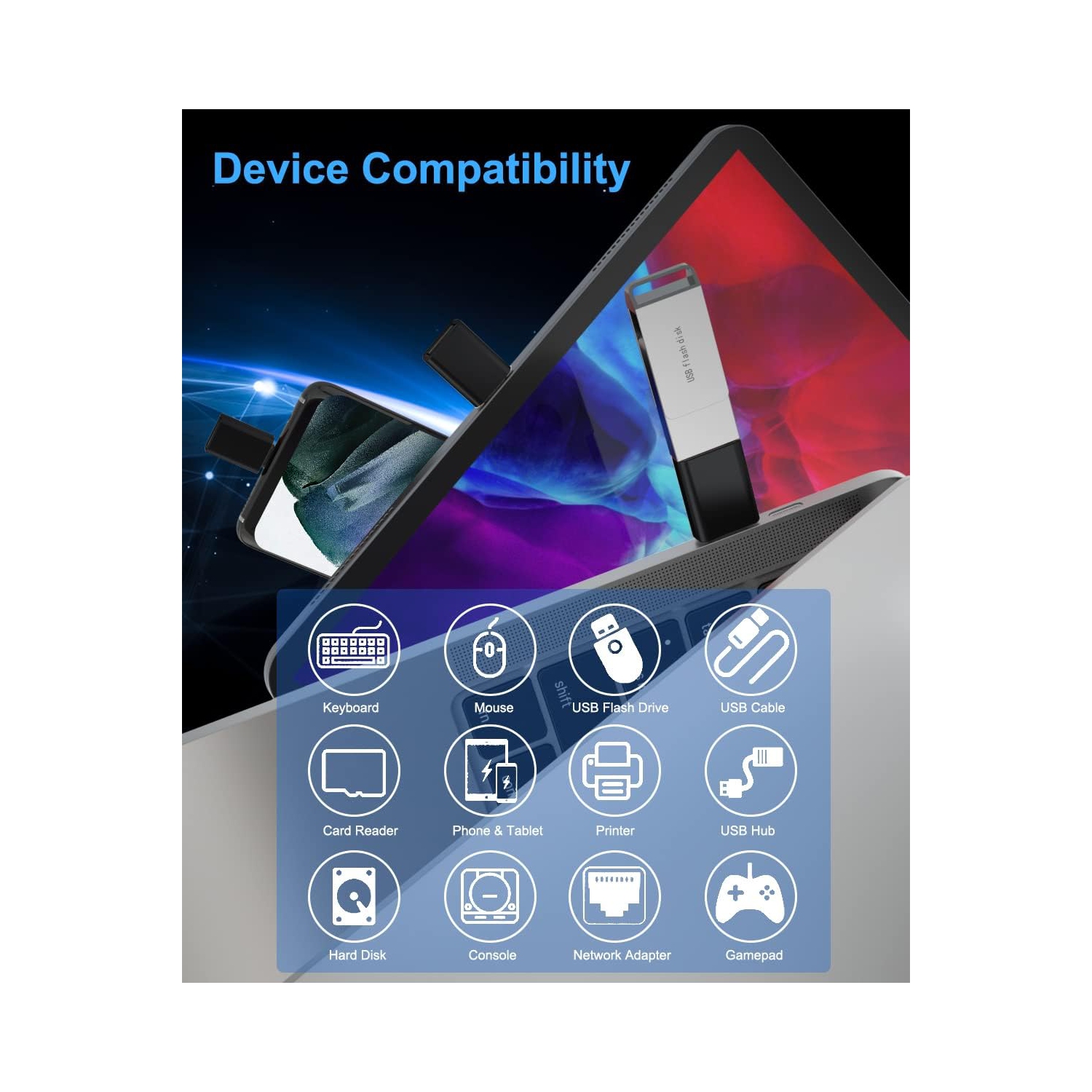 B USB C to USB Adapter 3 Pack,Type C Male to USB A 3.0 Female Adapter,Thunderbolt 3 4 OTG Converter for MacBook Pro,iPhone 15,iPad 10 Air 4 4th 5 5th