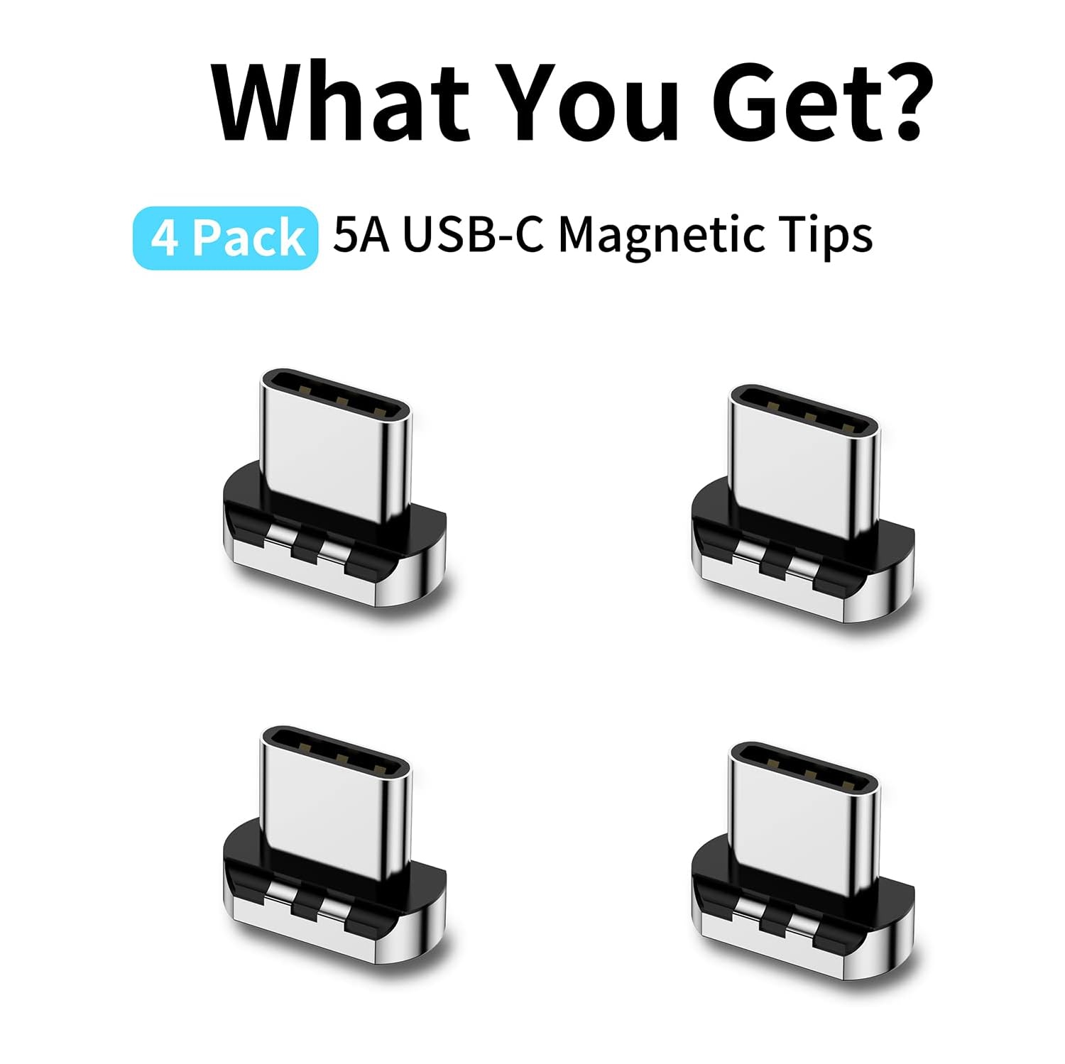 C Magnetic Connector Tips Head for USB-C Android Devices, only Compatible 5A Magnetic Charging Cable or Magnetic Adapter