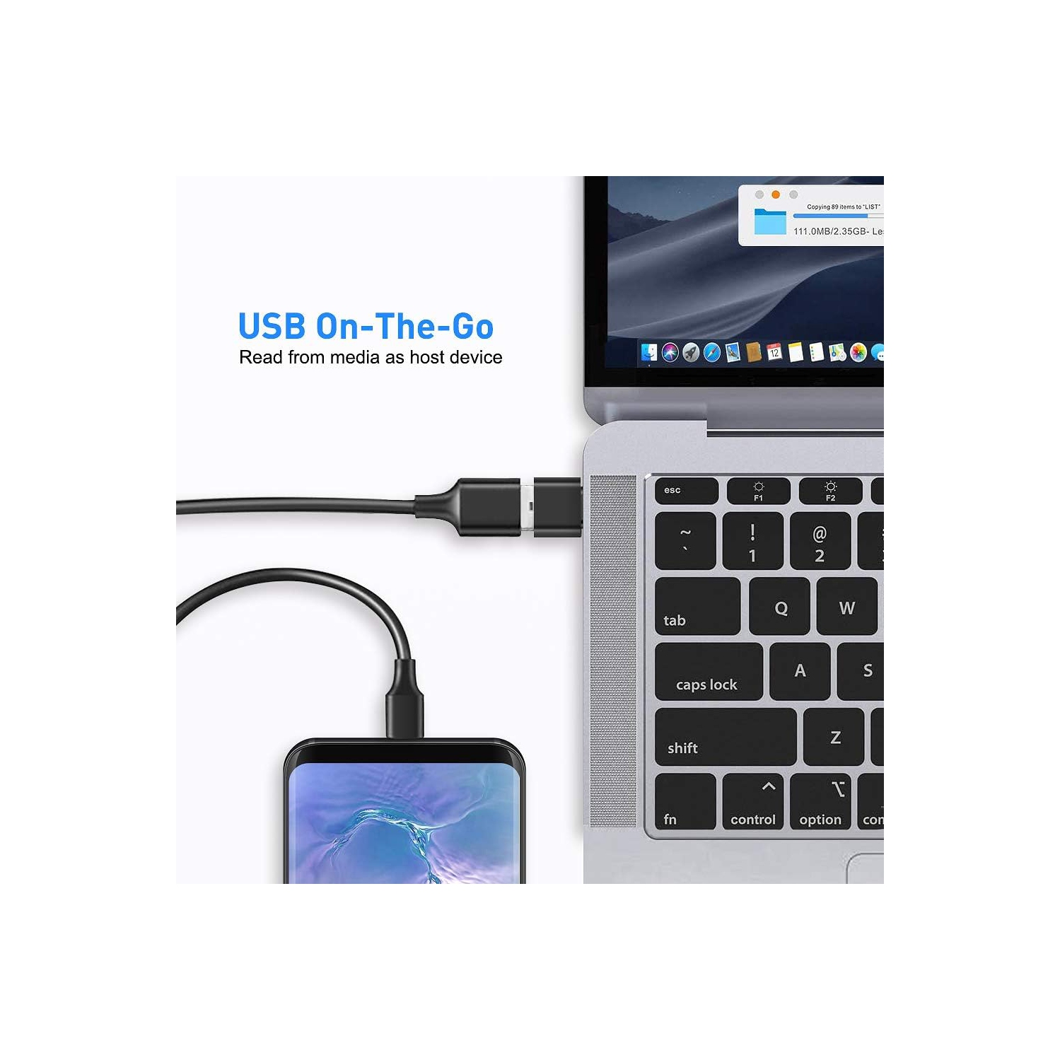 Adaptateur USB-C à USB [paquet de 2], adaptateur USB-C à USB 3,0, connecteur USB-C à USB-A OTG compatible avec Thunderbolt 3 MacBook Pro/Air 2019+,