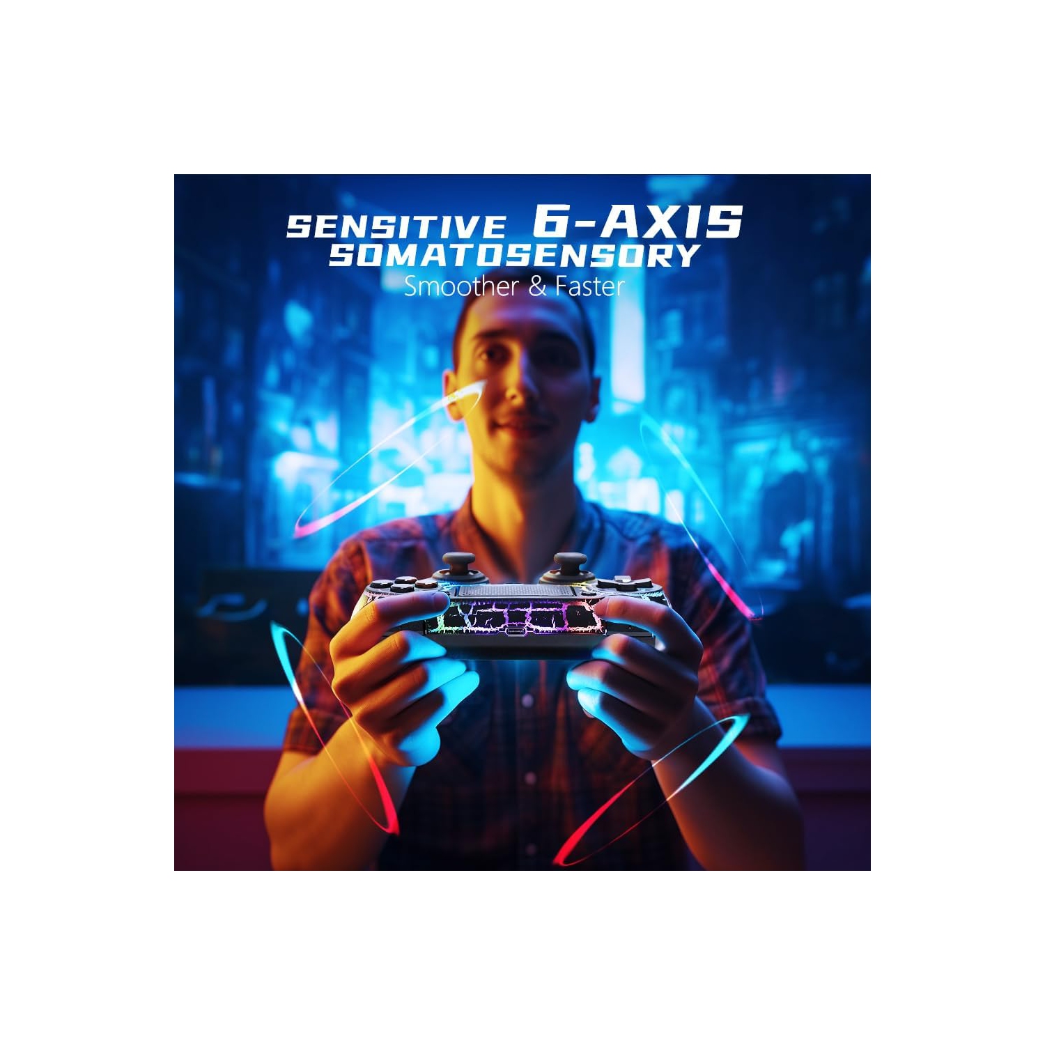 Une manette sans fil lumineuse pour PS4, design noir sur mesure avec lumière RVB, batterie 1000mAh, prise audio 3,5 mm et fonction Turbo,