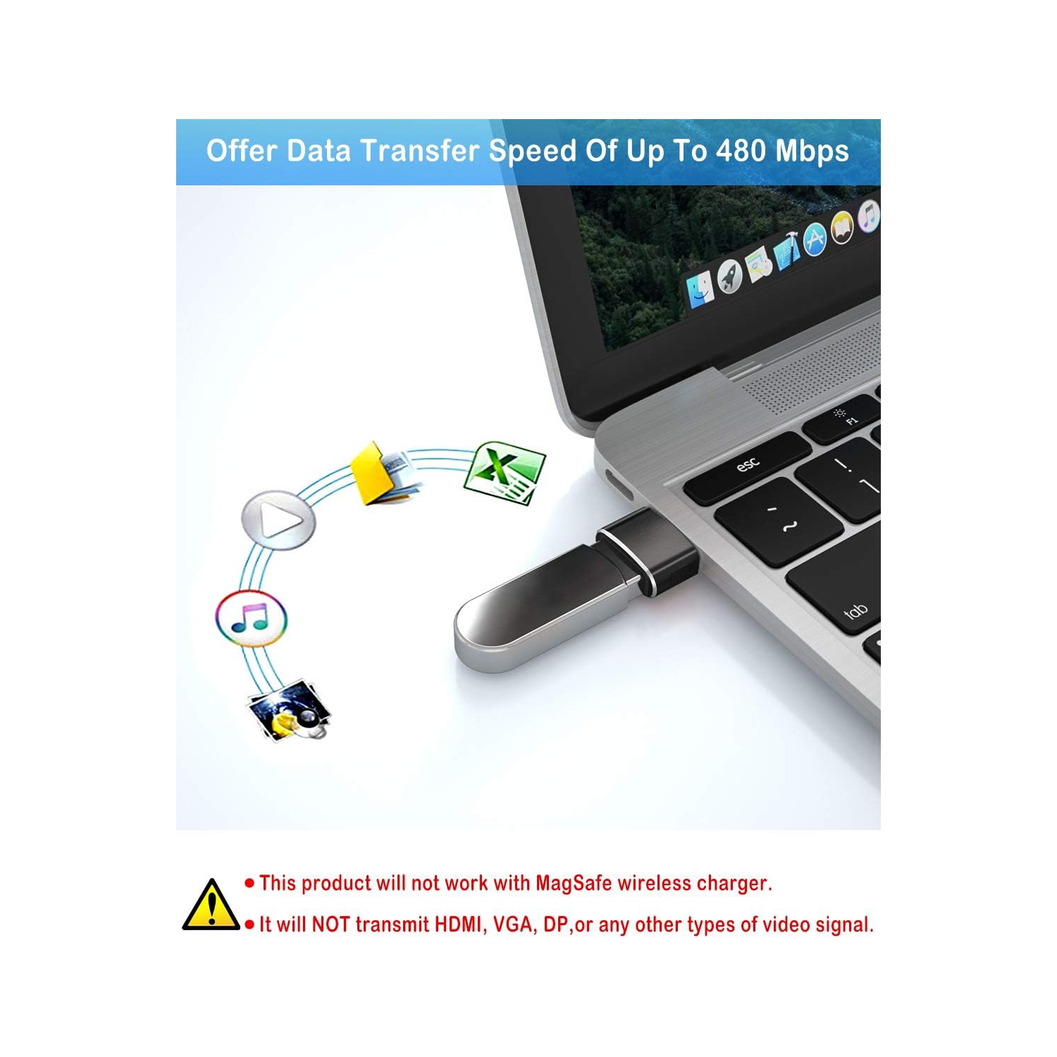 E USB to USB C Adapter 4 Pack,Type C Female to A Male Charger Converter for iPhone 12 13 14 15 Pro Max,Airpods iPad Mini 6 Air 4 5 Generation,Samsung