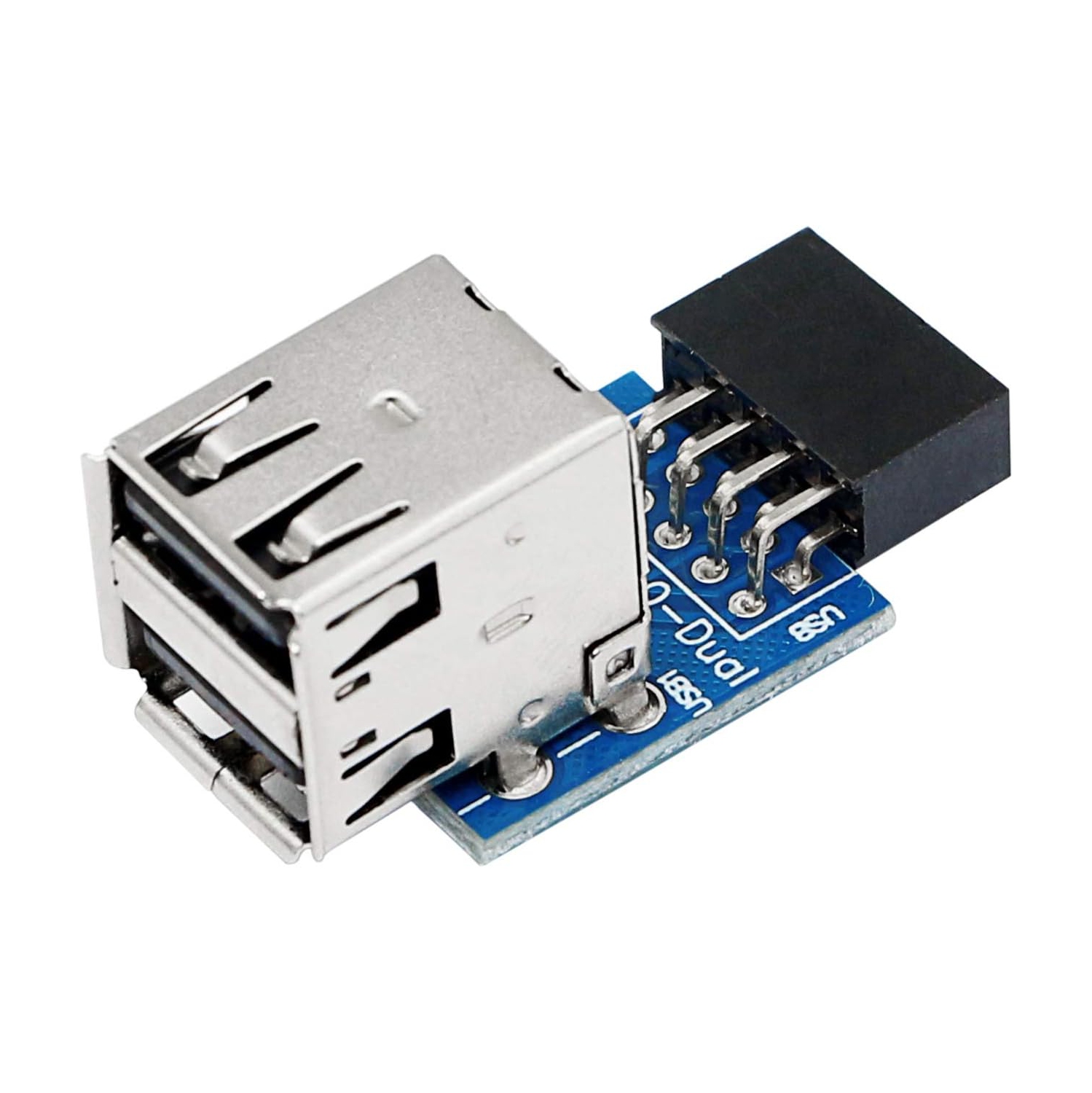 S 9pin USB 2.0 Female Pin Dual 2 Port USB Motherboard Header Adapter-Dual Layer Type for PC