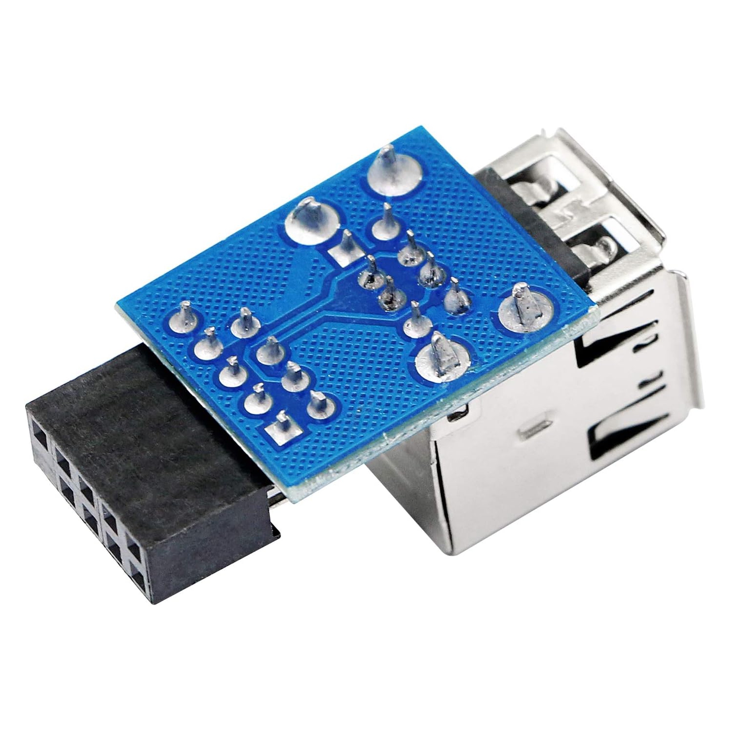 S 9pin USB 2.0 Female Pin Dual 2 Port USB Motherboard Header Adapter-Dual Layer Type for PC