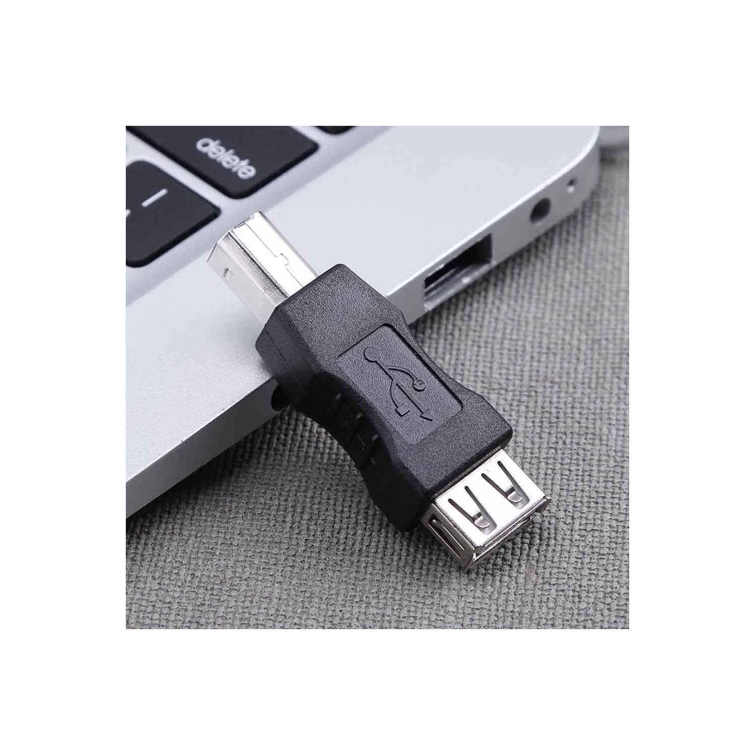 Adaptateur USB vers USB B, 2Packs convertisseur USB 2,0&nbsp;A femelle vers USB B mâle pour connexion d’imprimante
