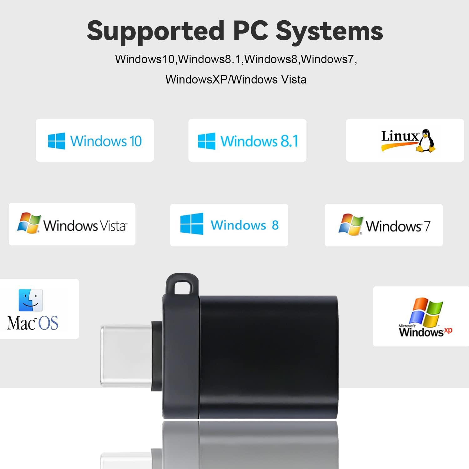 USB C to USB 3.0 Adapter, USB C Female to USB Male Adapter, USB C to Micro USB Adapter, Micro USB to USB C (Male) Adapter with Lanyard (4 Pack) for