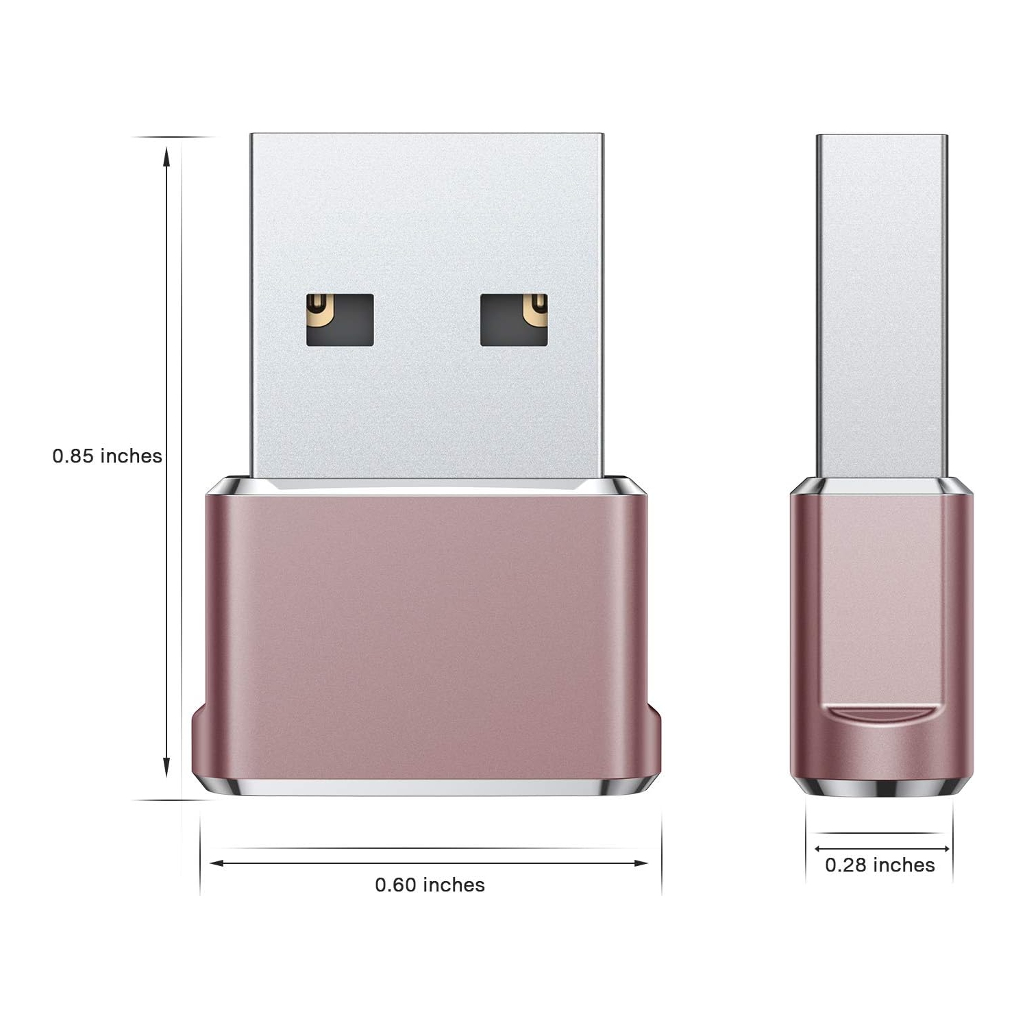 B USB to USB C Adapter 3Pack,Type C Female to USB A Male Charger Connector for iPhone 11 12 13 14 Pro Max,Airpods iPad Air,Samsung Galaxy Note 20 S20