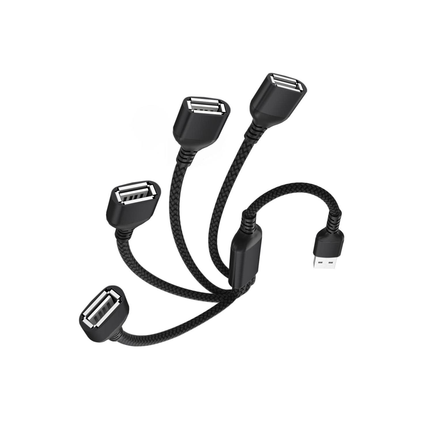 USB Splitter 4 Port Y Cable 3.3FT,Male to 4 Female USB-A Expander Hub,Multi USB Extender,Extra Multiport Data Charger Split Adapter for Mac