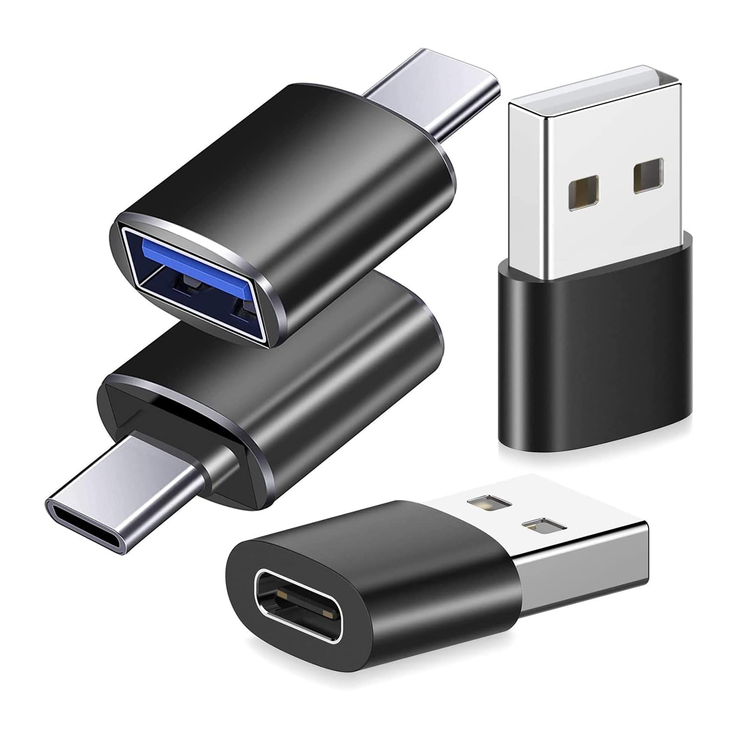 USB C to USB Adapter,Type C to USB Adapter [4 Pack] 3.0 USB Female to USB-C Male Adapter USB Type-C Male to USB Female,OTG Converter for Google,