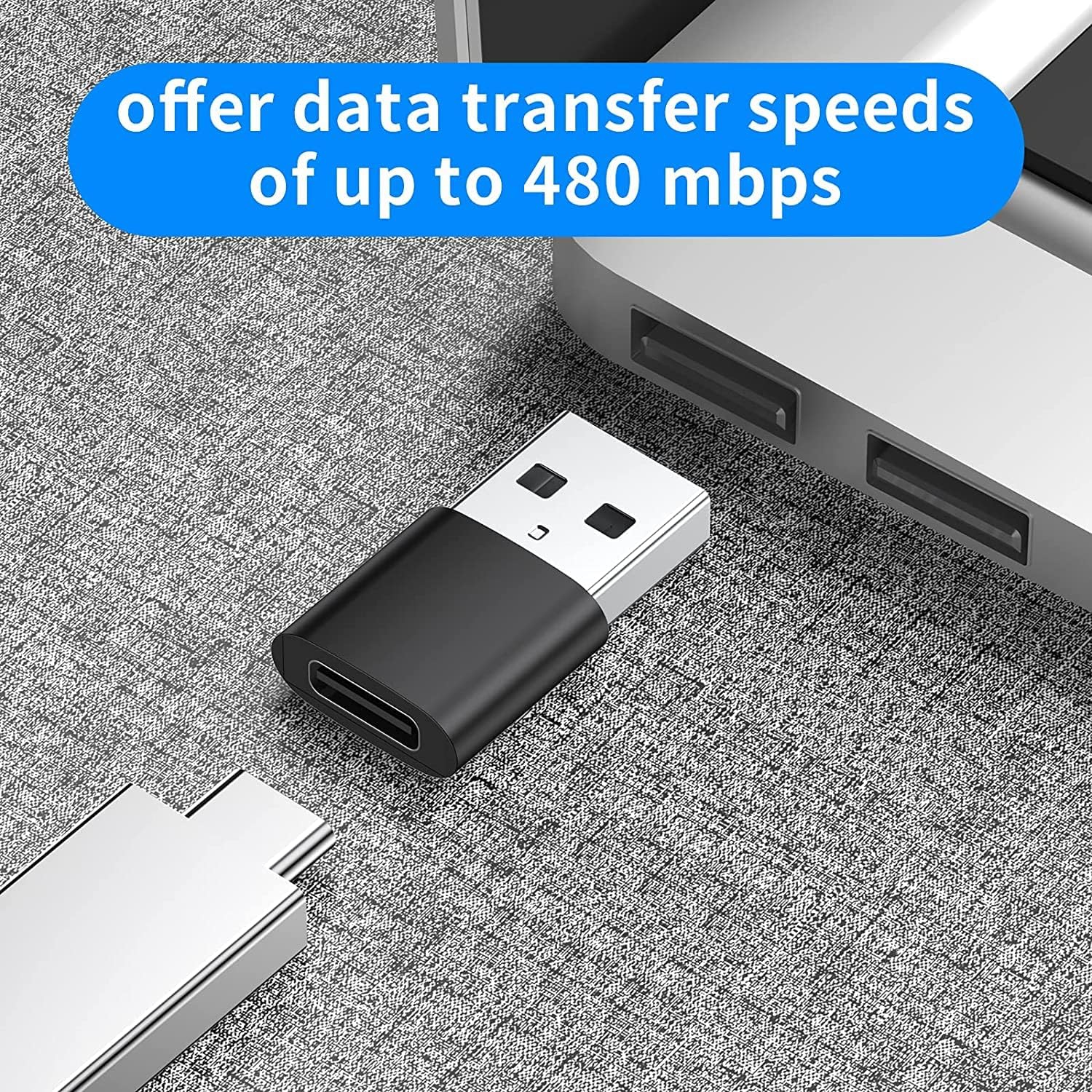 USB C to USB Adapter,Type C to USB Adapter [4 Pack] 3.0 USB Female to USB-C Male Adapter USB Type-C Male to USB Female,OTG Converter for Google,