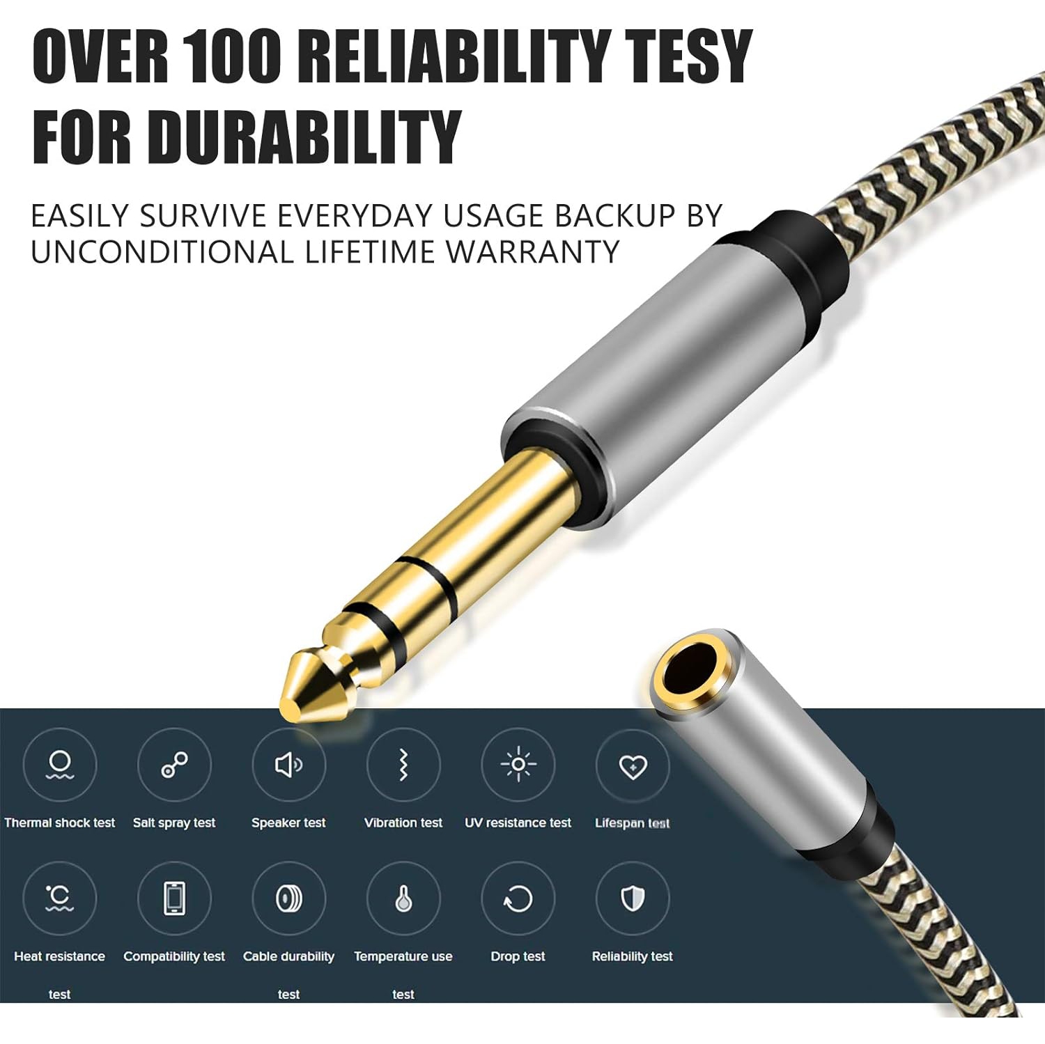 6.35 Male to Female 3.5 Headphones Adapter 10Ft,TRS 1/4 to 3.5mm Stereo Cord 6.35mm 1/4 Male to 3.5mm 1/8 Female for Amplifiers, Guitar Amp,Home