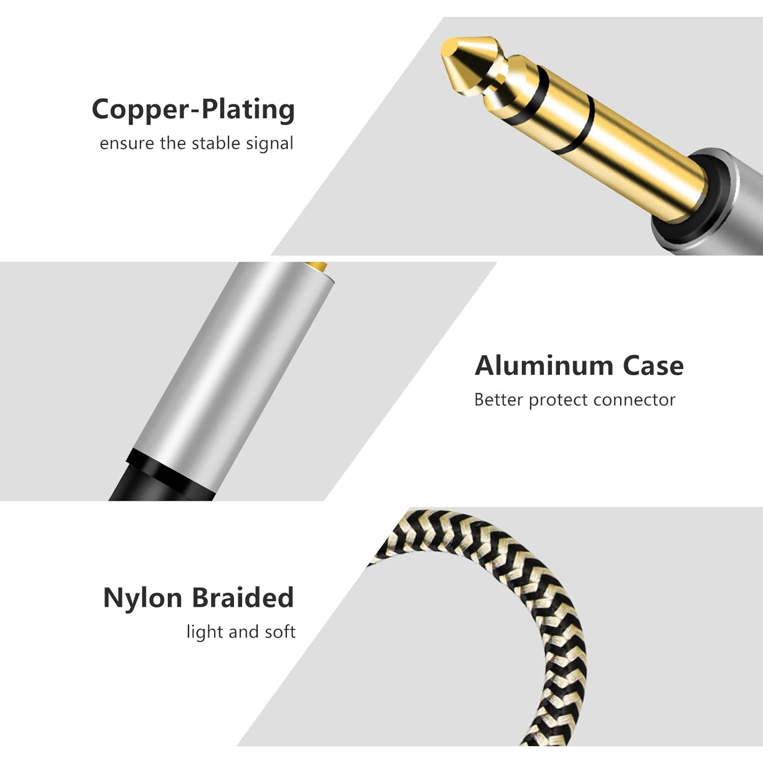 6.35 Male to Female 3.5 Headphones Adapter 10Ft,TRS 1/4 to 3.5mm Stereo Cord 6.35mm 1/4 Male to 3.5mm 1/8 Female for Amplifiers, Guitar Amp,Home