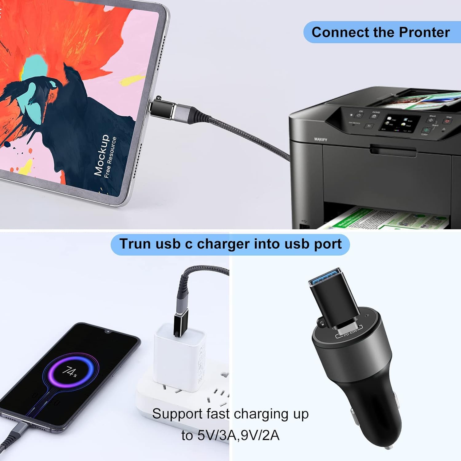 USB C to USB Adapter(6 Pack),USB to USB C Adapter,USB A to USB C,USB C Adapter,USB A to USB C Adapter,USB Adapter for MacBook Pro/Air 2020 2019